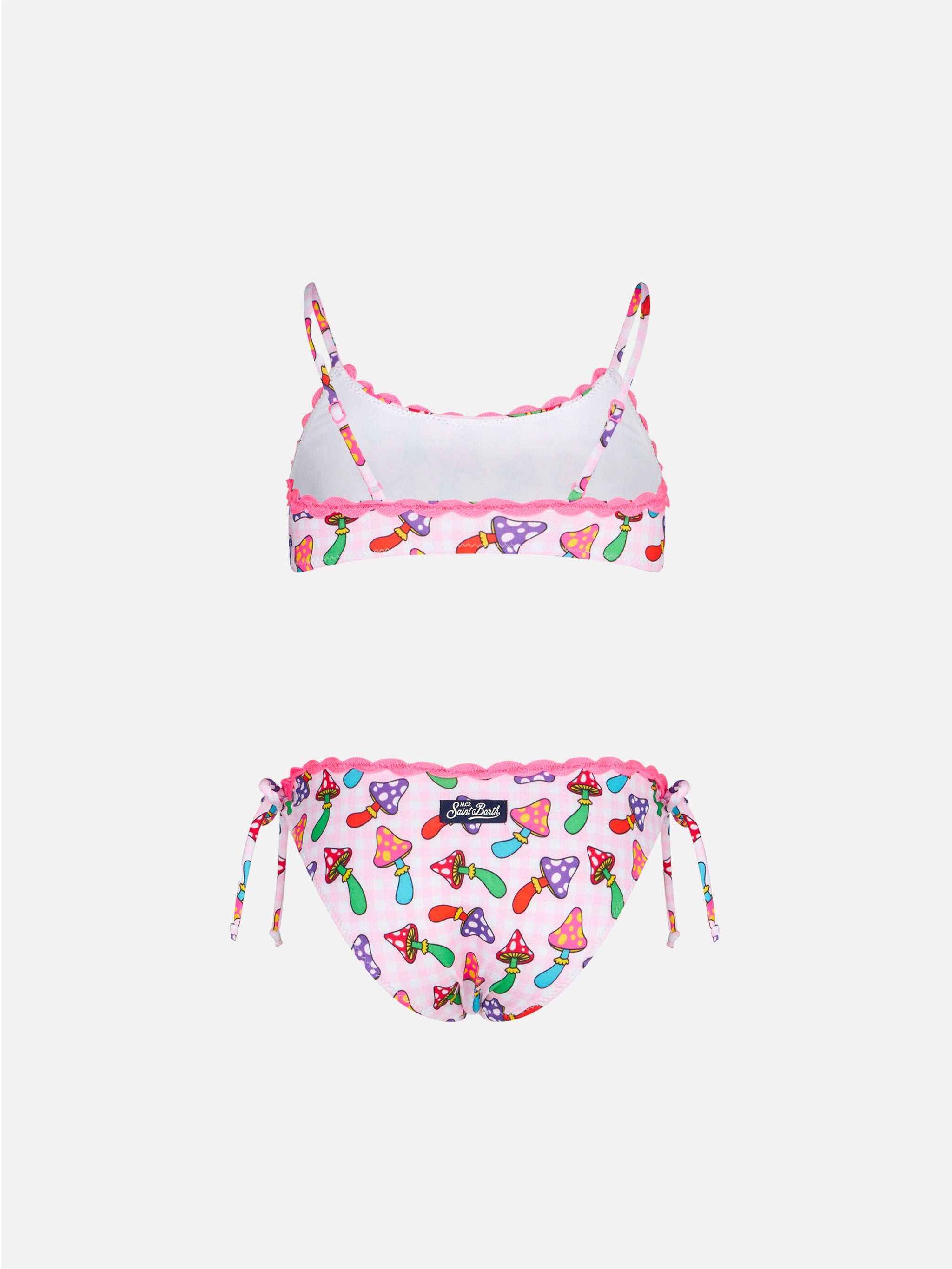 mc2-saint-barth-bikini-bambina-bralette-funghi-vichy-rosa image 2