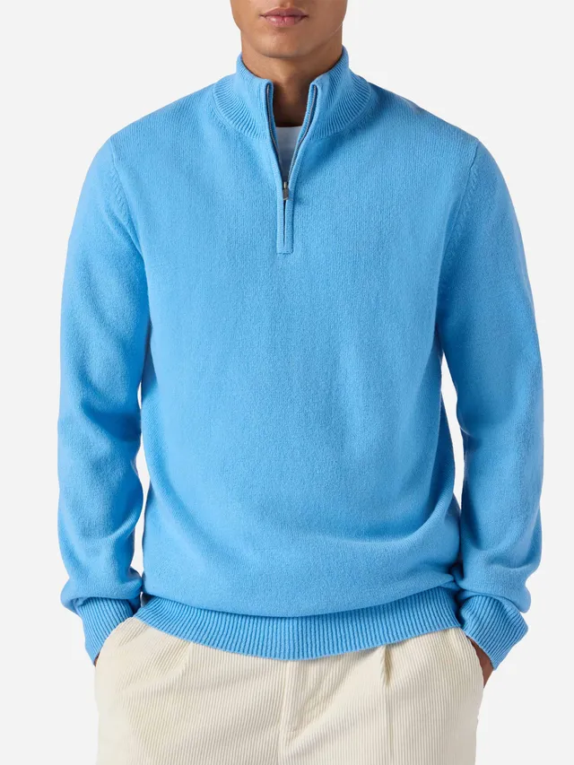 mc2-saint-barth-jermyn-pullover-mezza-zip-in-100-lambswool-azzurro-polvere-uomo image 1