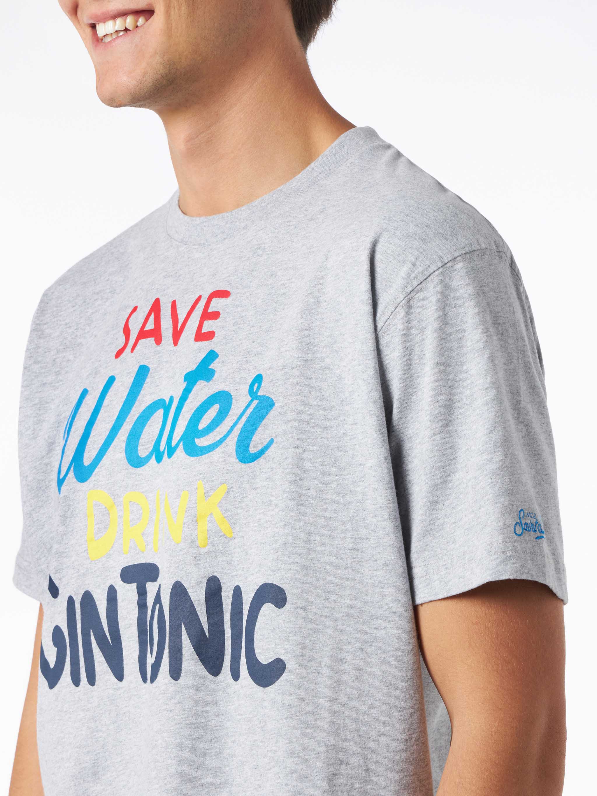mc2-saint-barth-t-shirt-uomo-cotone-pesante-cocktail-gin-tonic-grigia image 2