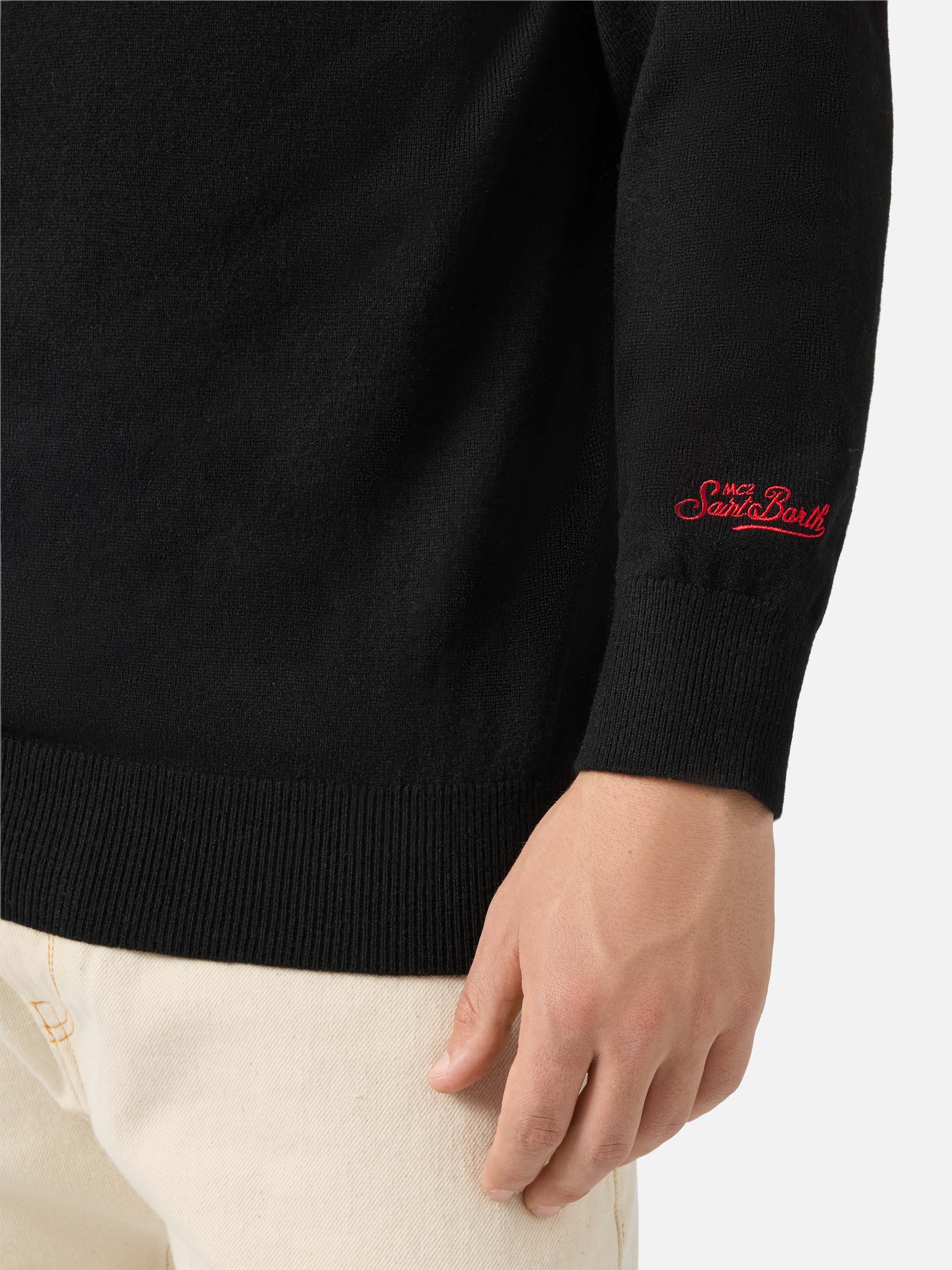 mc2-saint-barth-maglione-heron-light-uomo-nero-vacanze-di-natale-special-edition image 3