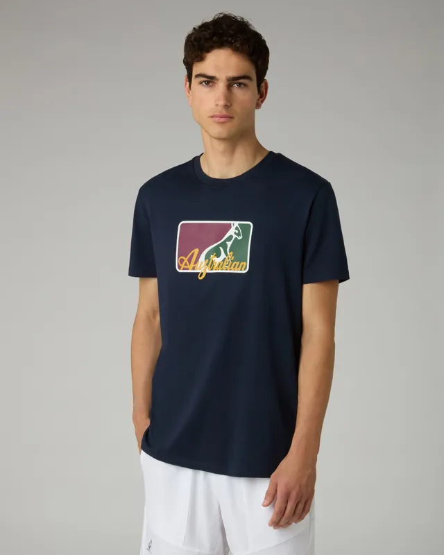 australian-league-cotton-t-shirt-maglia-in-cotone-regular-blu image 1