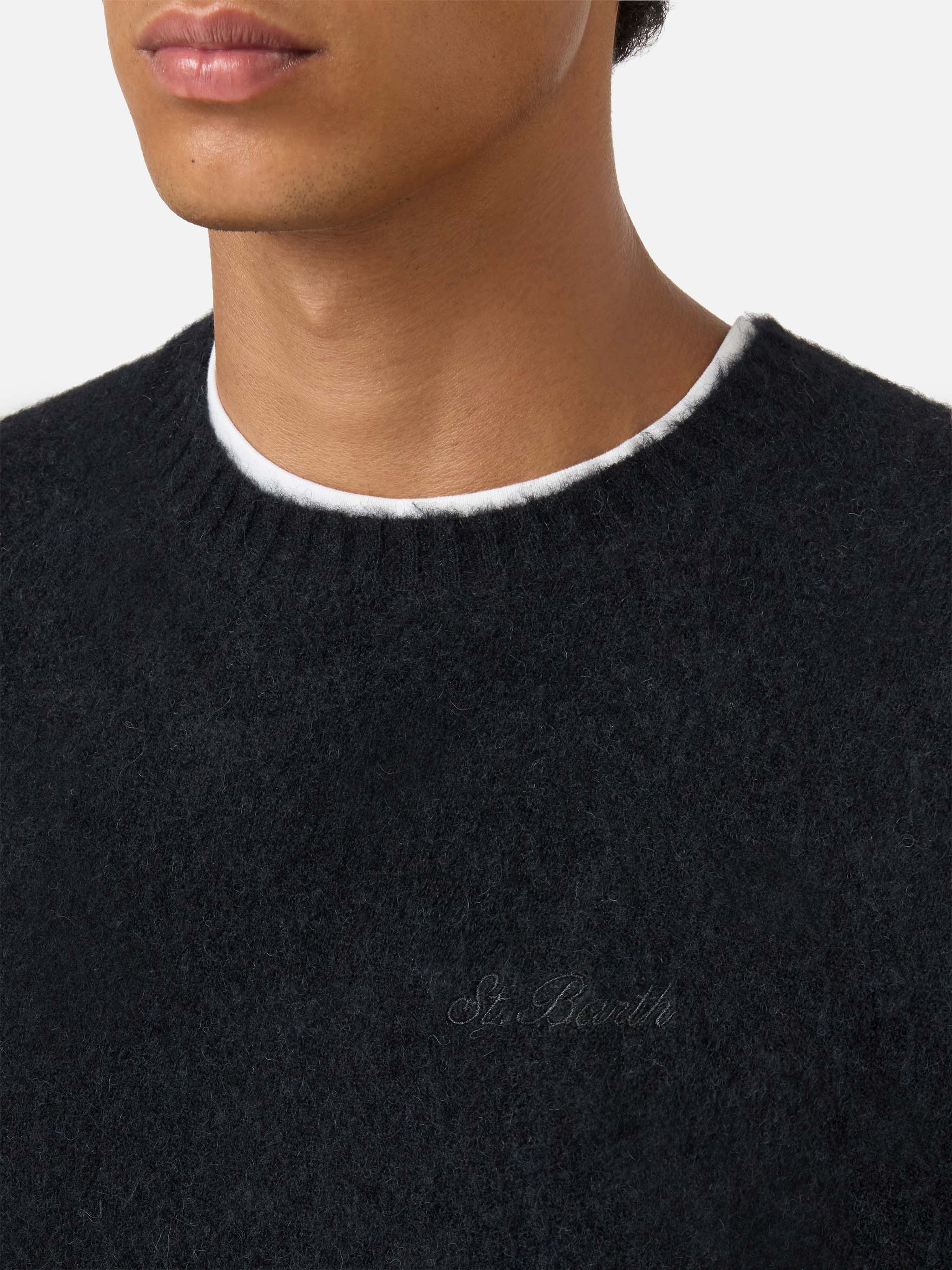 mc2-saint-barth-regent-maglione-girocollo-uomo-in-alpaca-stretch-nero image 2