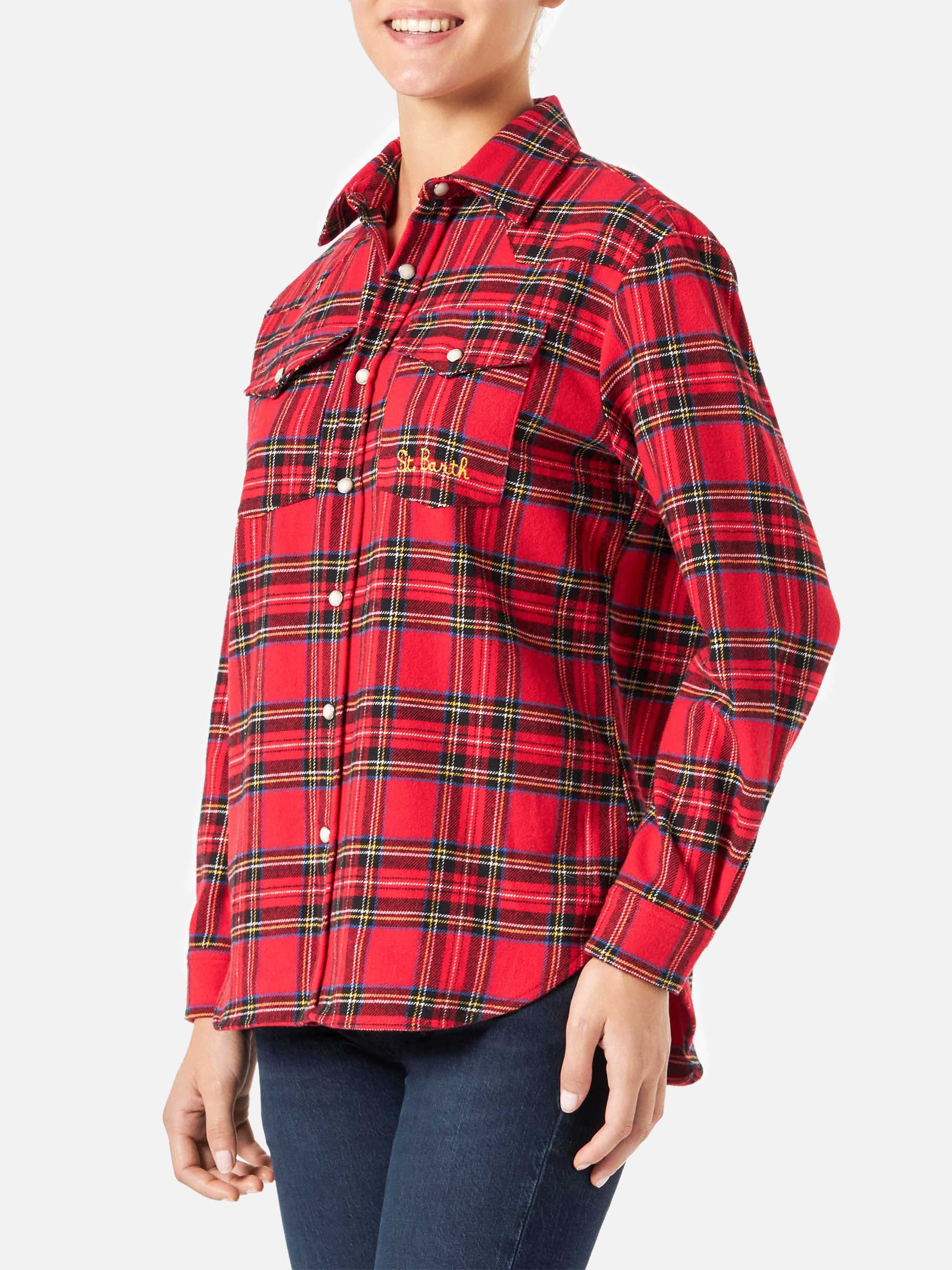 mc2-saint-barth-camicia-seattle-in-flanella-fantasia-tartan-rossa image 3