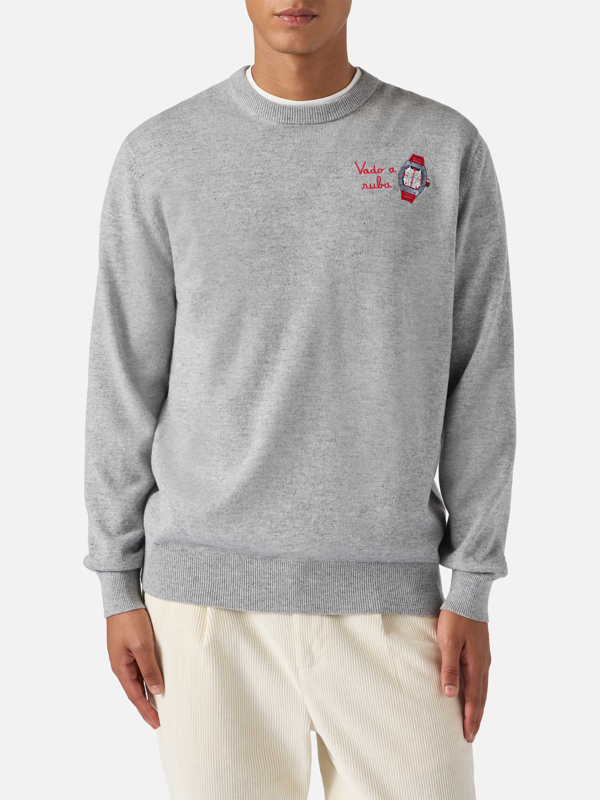 mc2-saint-barth-heron-light-maglione-uomo-grigio-chiaro-cashmere-vado-a-ruba image 2