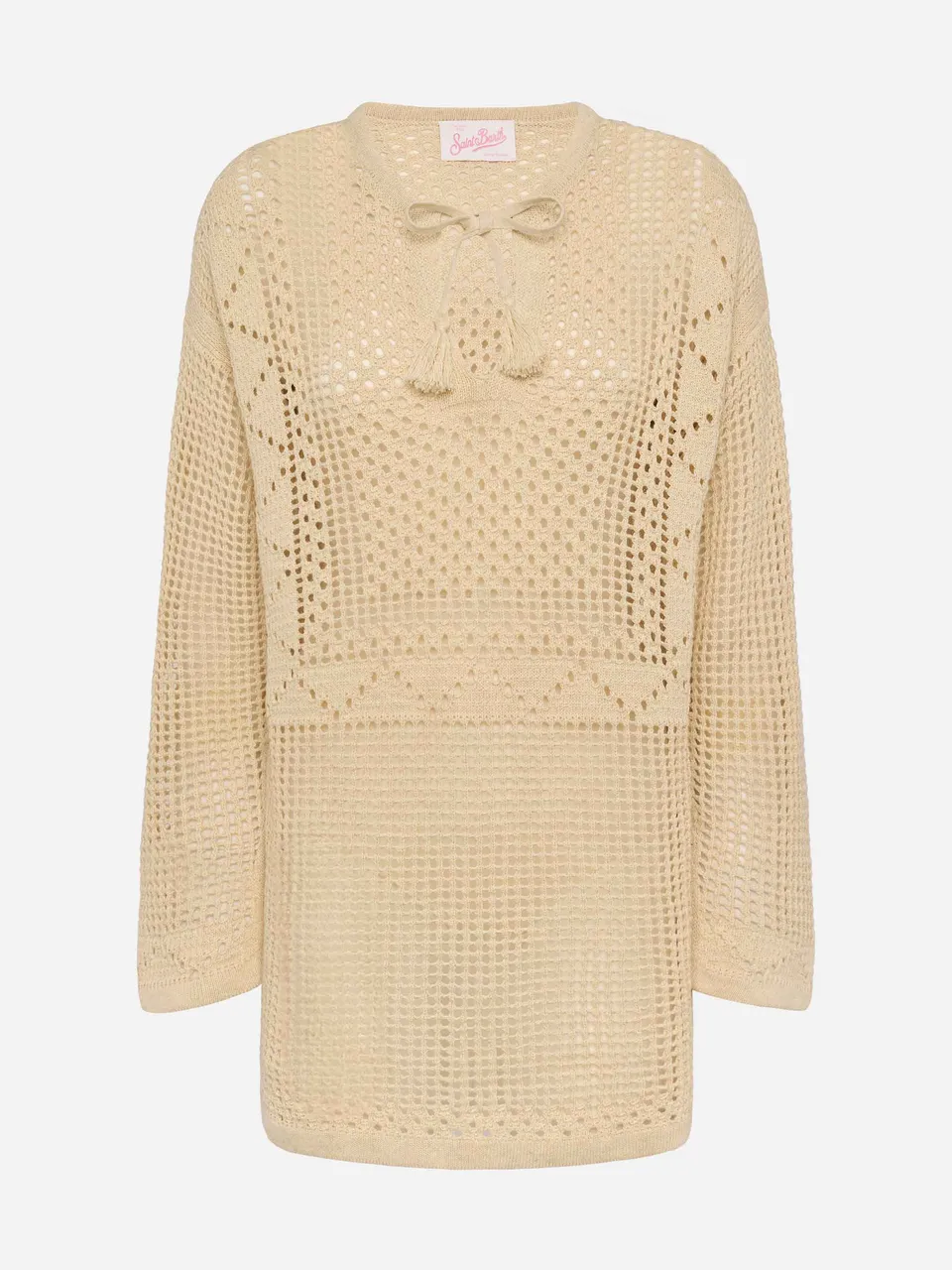 mc2-saint-barth-tunica-alicia-in-rete-crochet-bianca-da-donna image 1