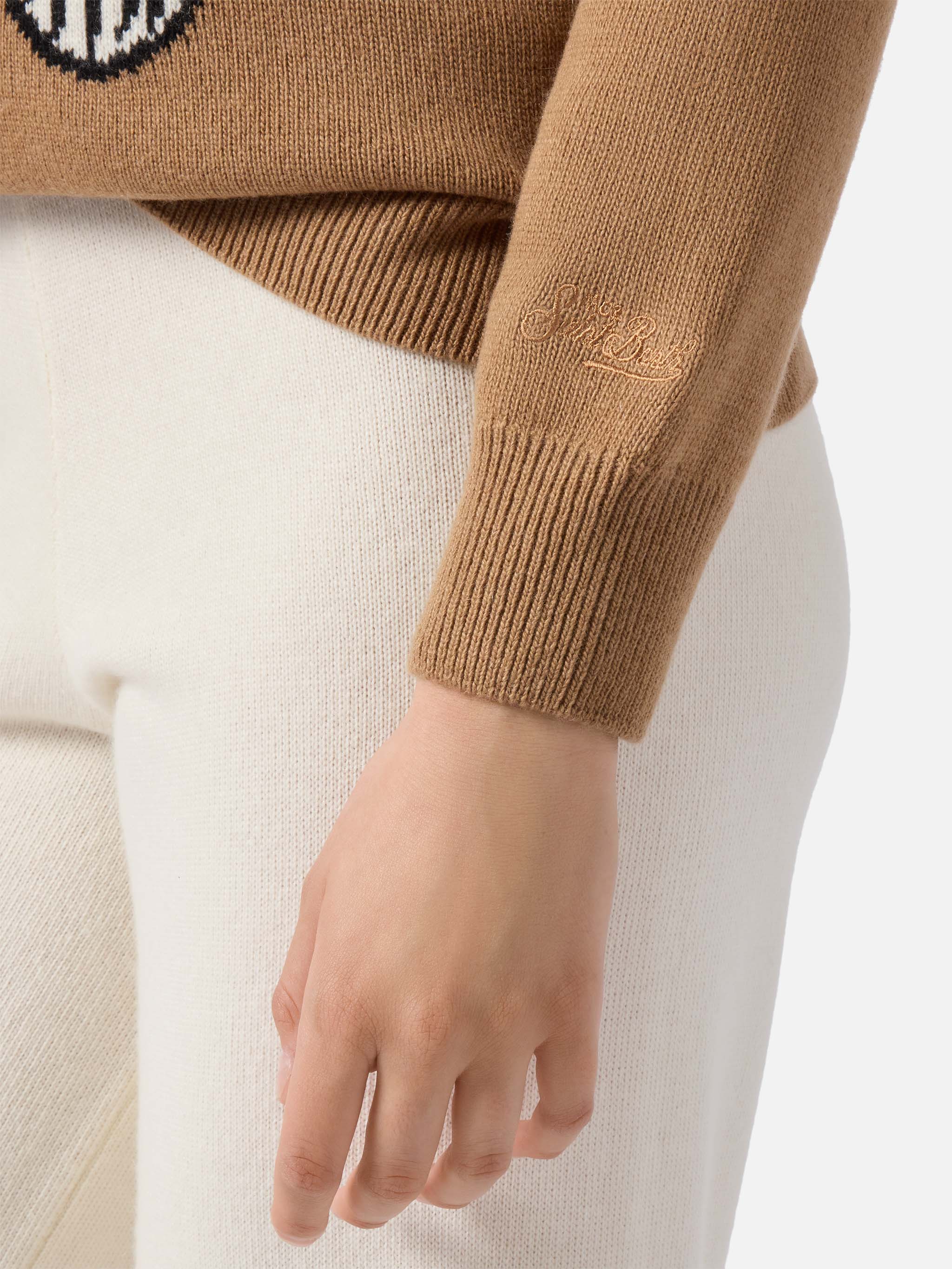 mc2-saint-barth-new-queen-que0010-maglione-donna-in-misto-cashmere-cammello-snoo image 3