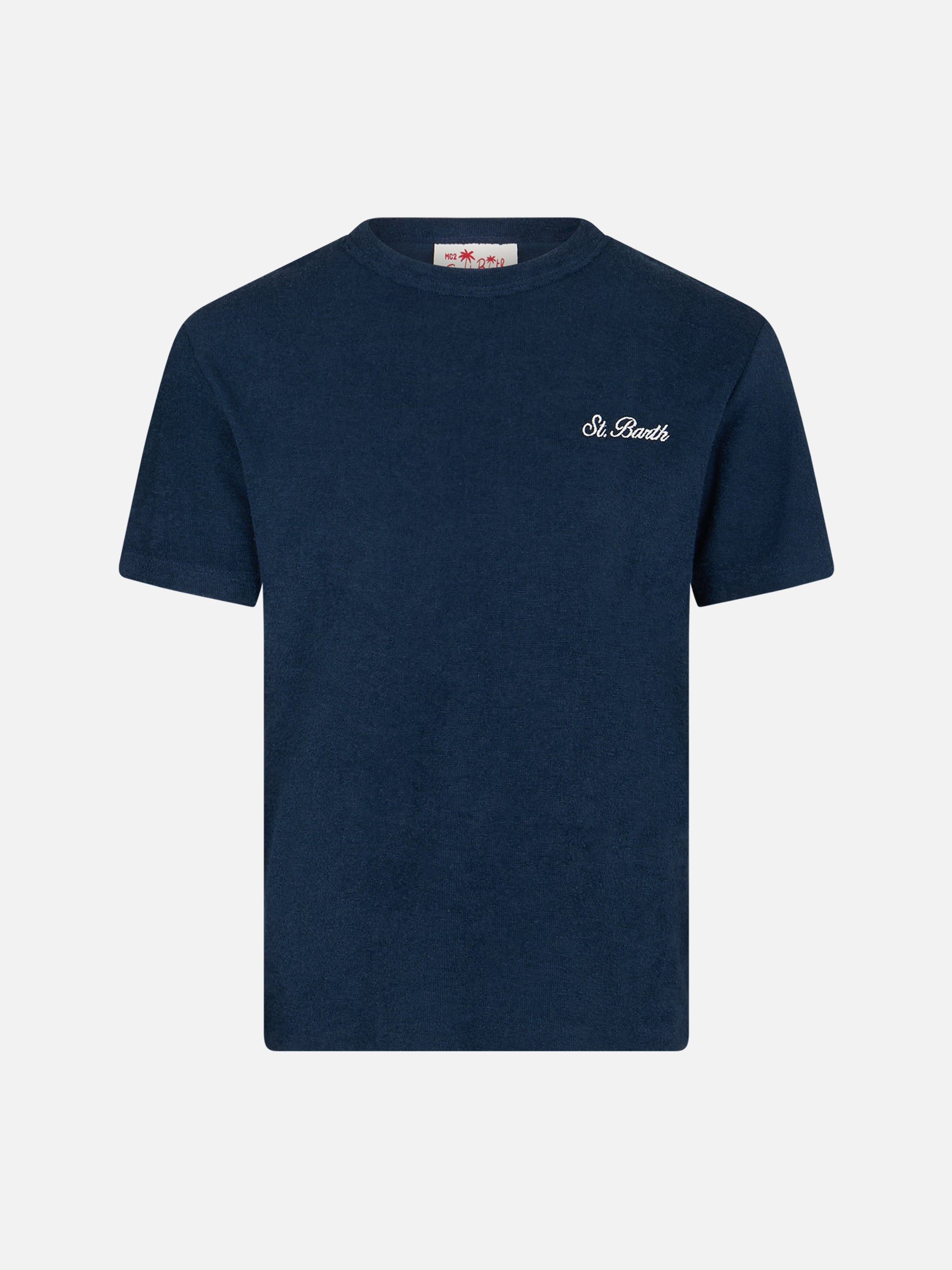 mc2-saint-barth-gary-jr-t-shirt-bambino-spugna-blu-navy-ricamo image 1