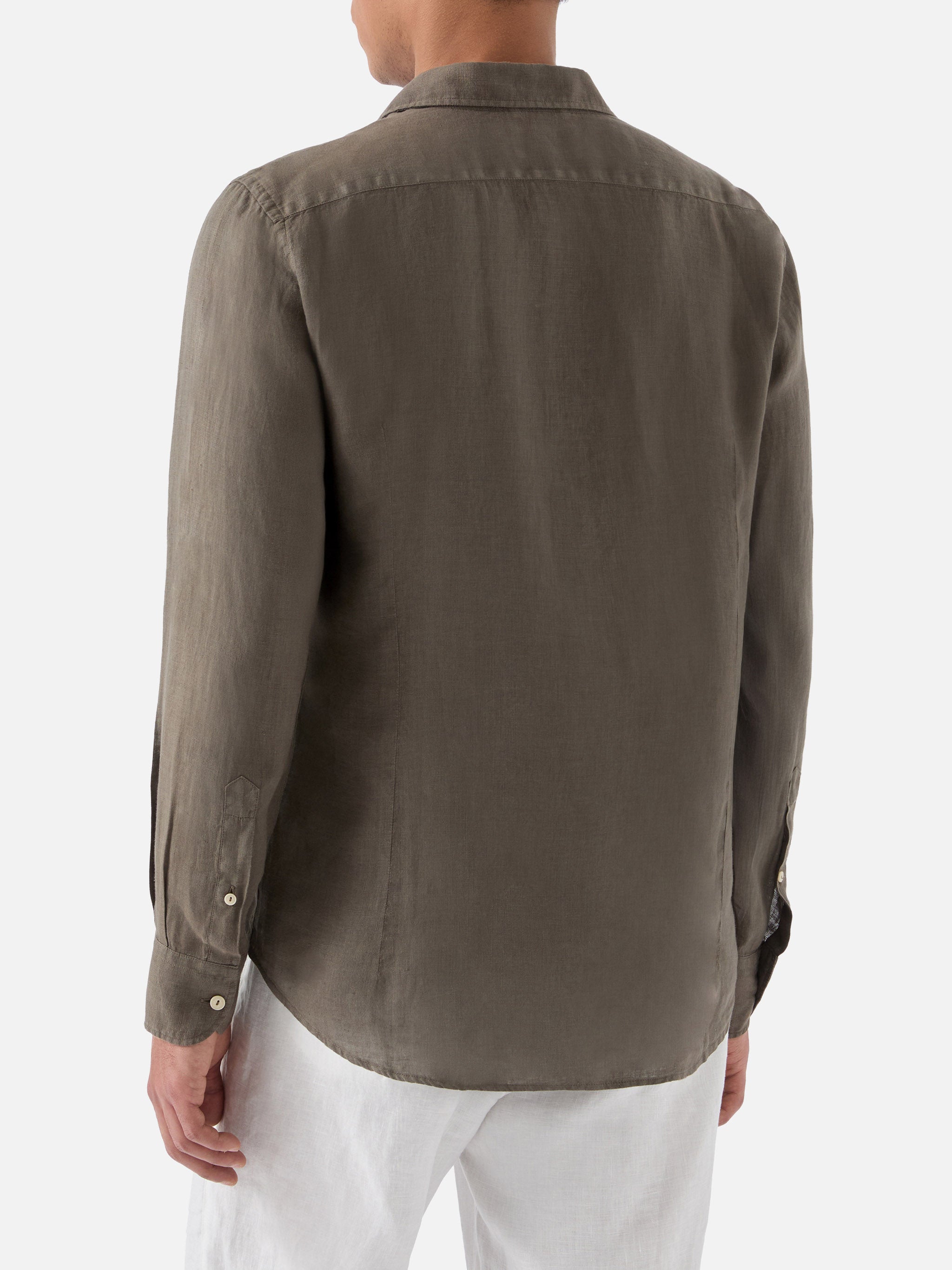mc2-saint-barth-camicia-pamplona-da-uomo-in-puro-lino-verde-militare image 3