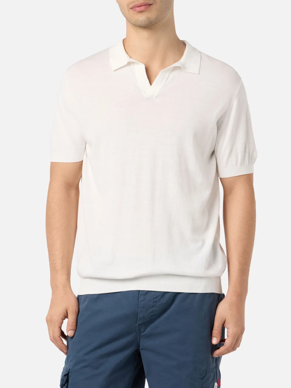mc2-saint-barth-polo-in-maglia-sloan-senza-bottoni-ice-cotton-color-burro image 1