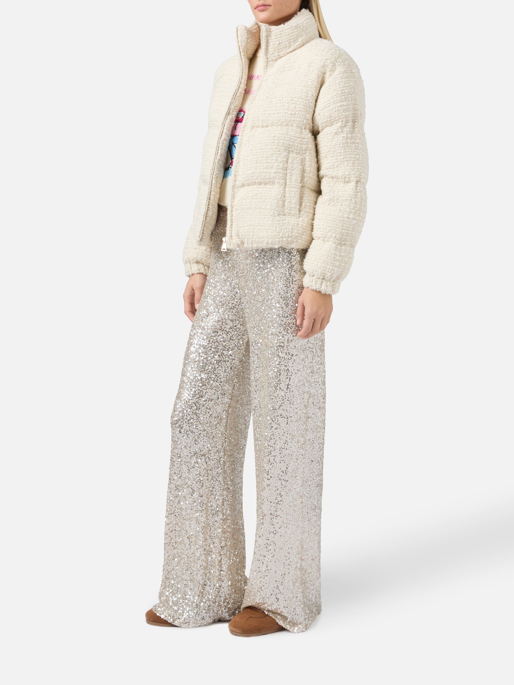 mc2-saint-barth-maddy-tweed-giubbotto-donna-imbottito-tweed-lurex image 2