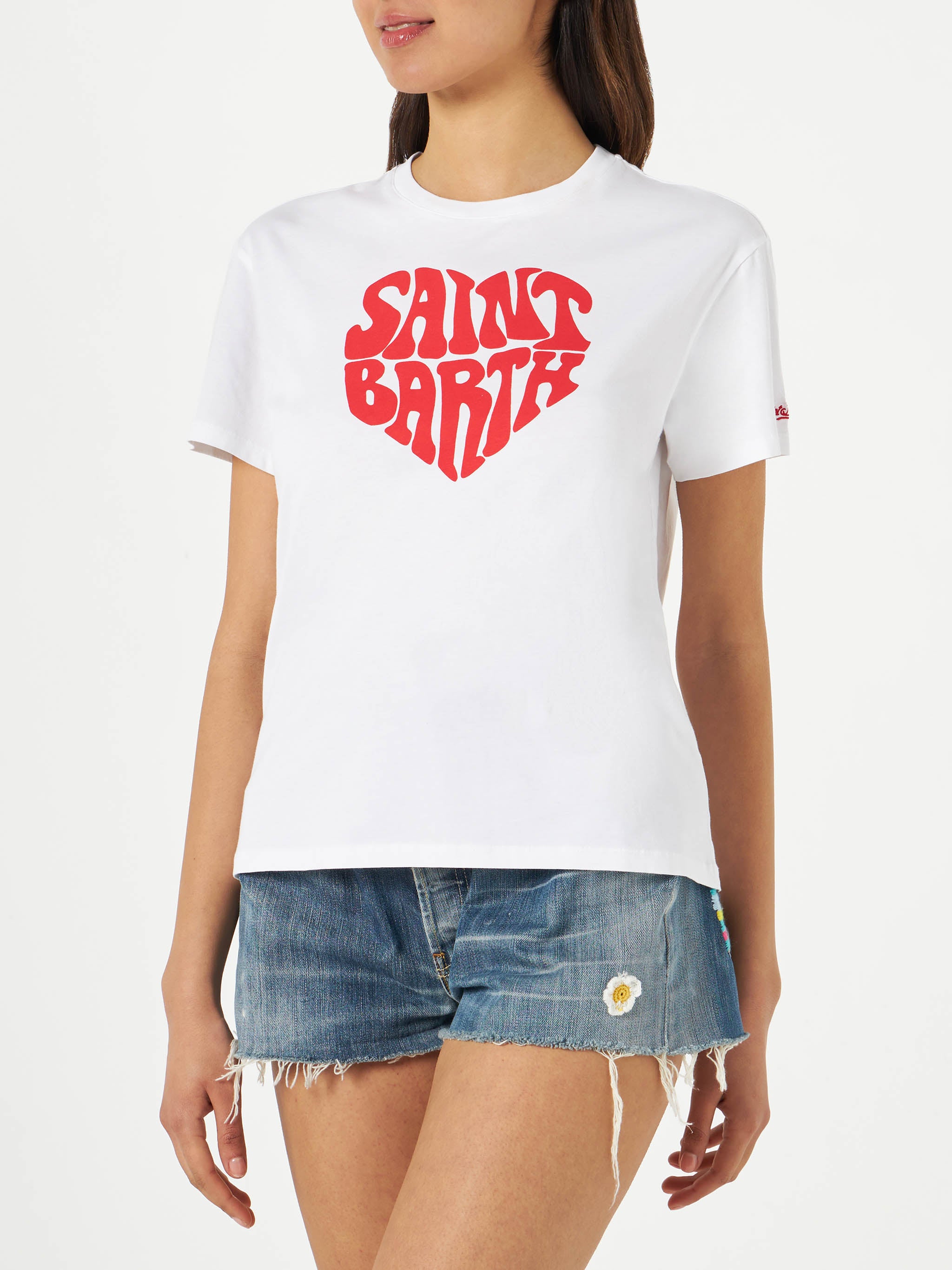mc2-saint-barth-emi-t-shirt-donna-cotone-bianca-scritta-saint-barth-rossa image 1