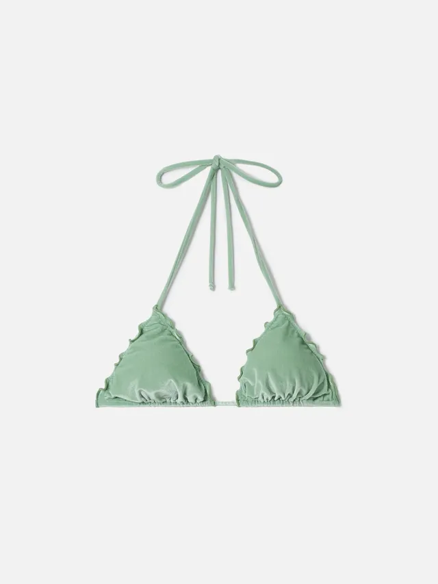 mc2-saint-barth-top-bikini-sagittarius-triangolo-in-velluto-argento image 1