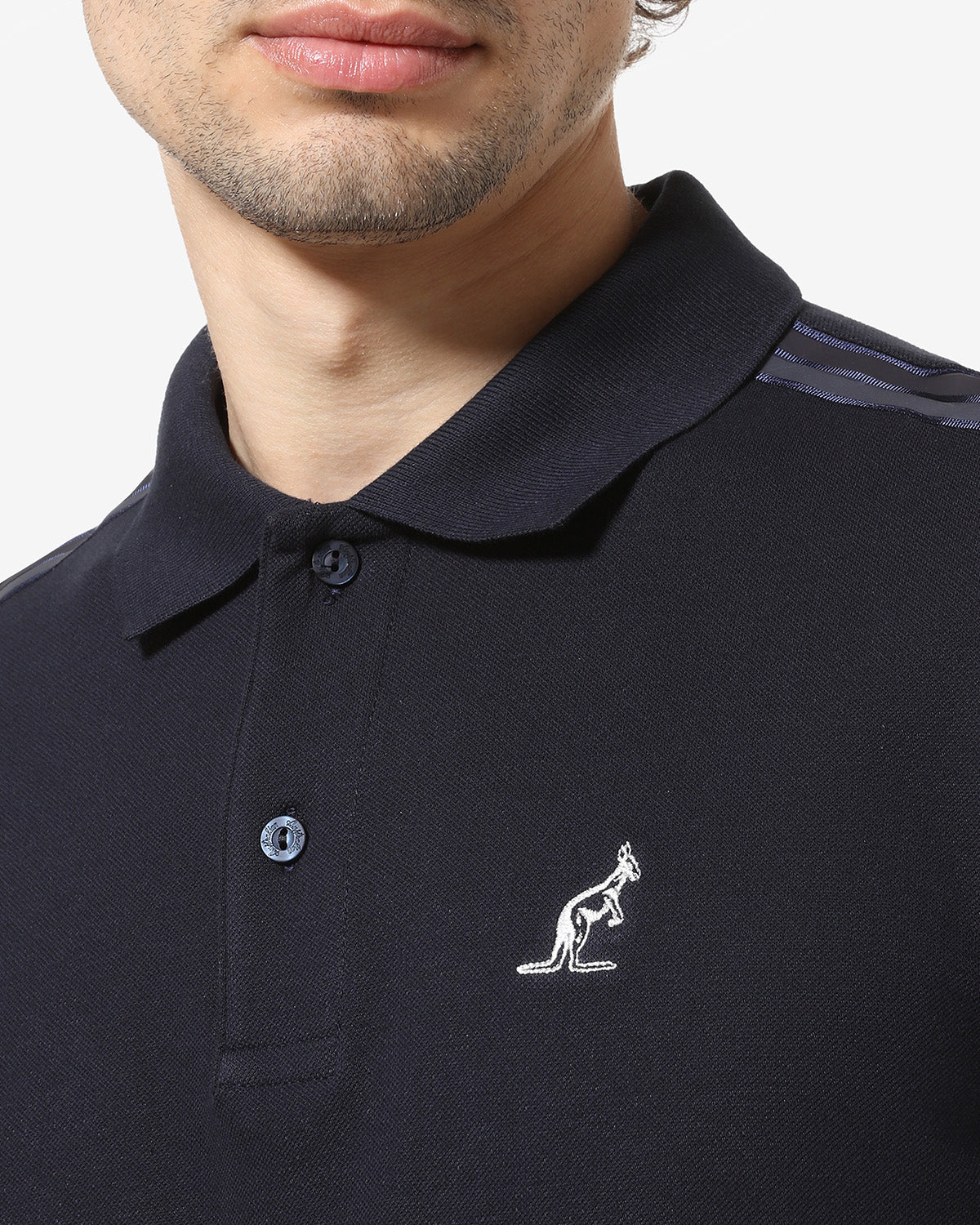 australian-tape-stripe-polo-blu-navy-piquet-blue-tape image 4