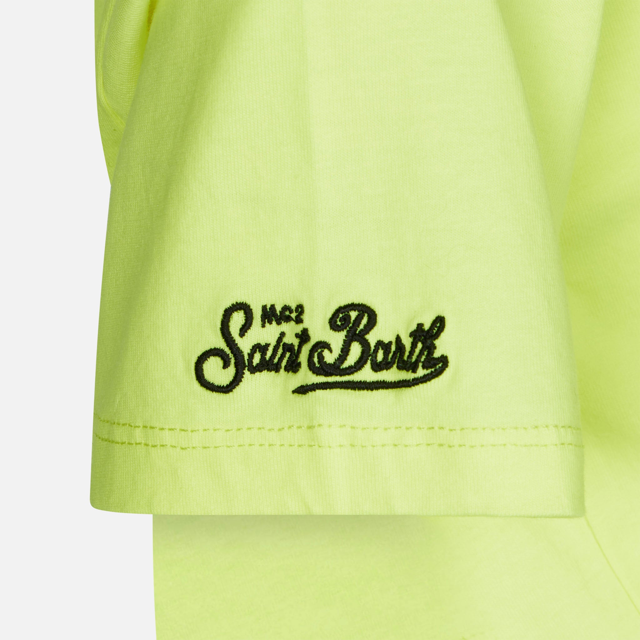 mc2-saint-barth-t-shirt-bambino-st-barth-surfer-in-cotone-gialla image 2