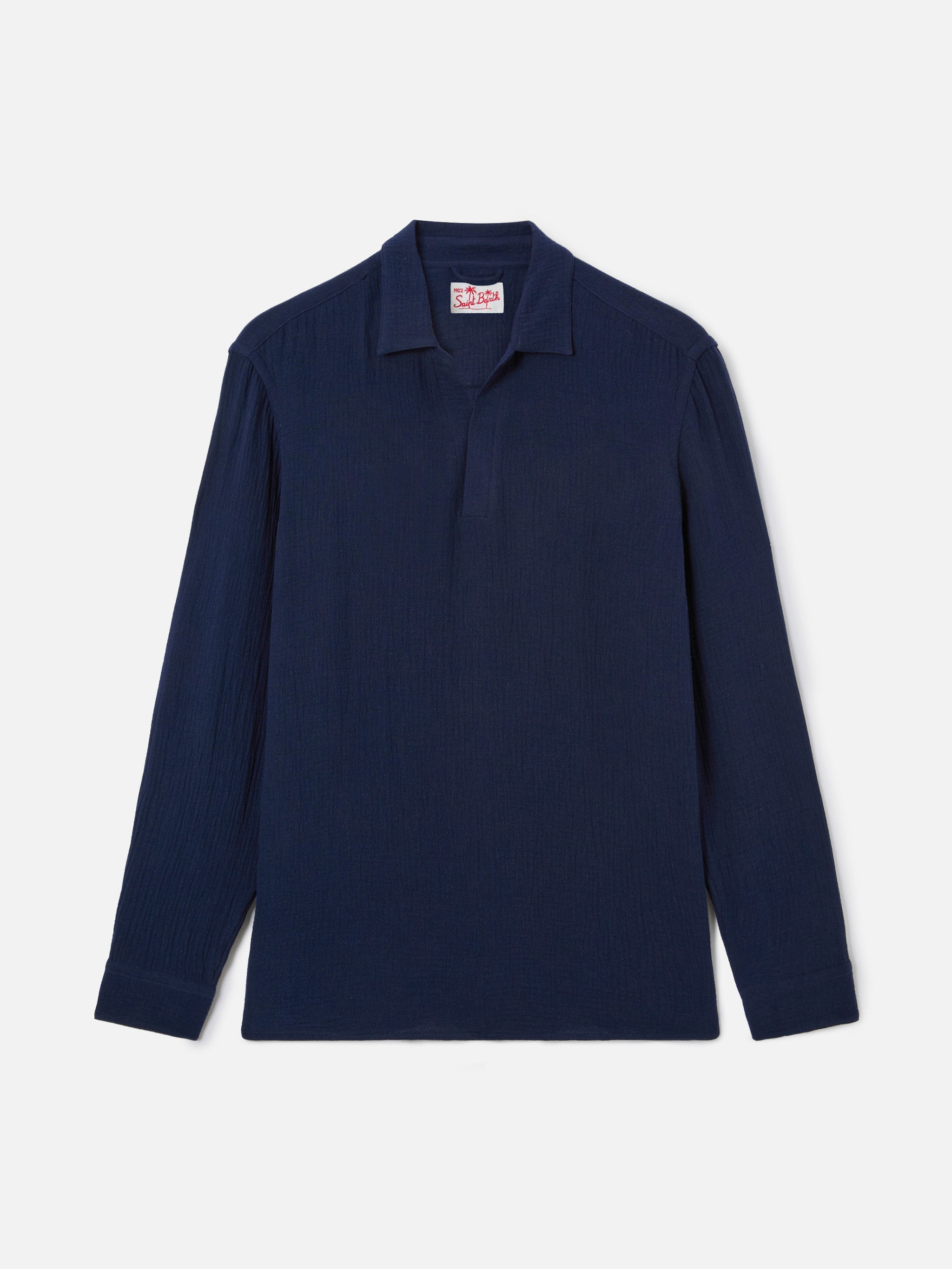 mc2-saint-barth-polo-ventotene-in-cotone-waffle-blu-navy image 4