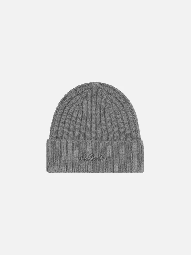 mc2-saint-barth-wengen-cappello-uomo-misto-cashmere-grigio-con-ricamo image 1