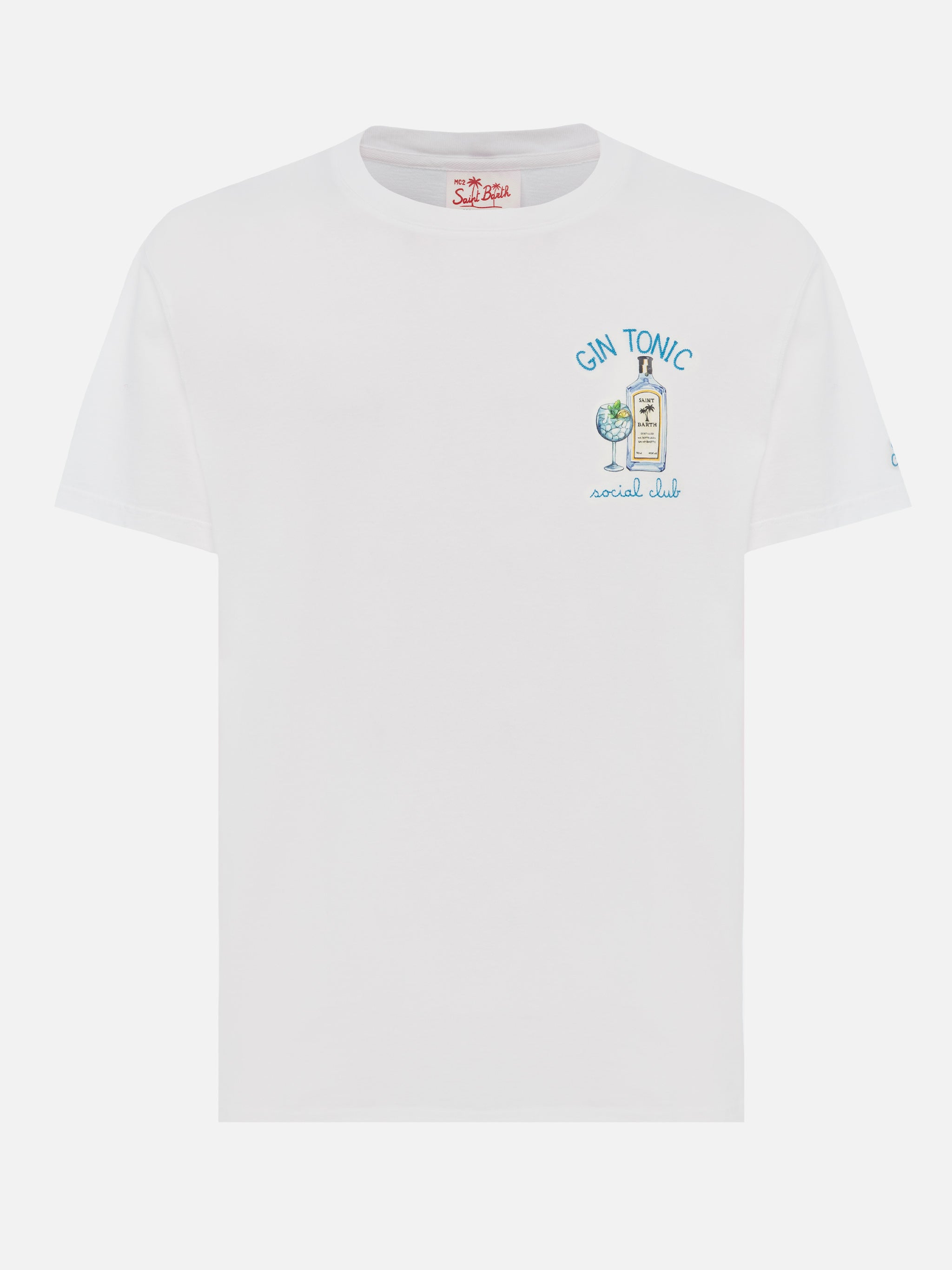 mc2-saint-barth-t-shirt-man-bianca-con-ricamo-gin-tonic-social-club image 4