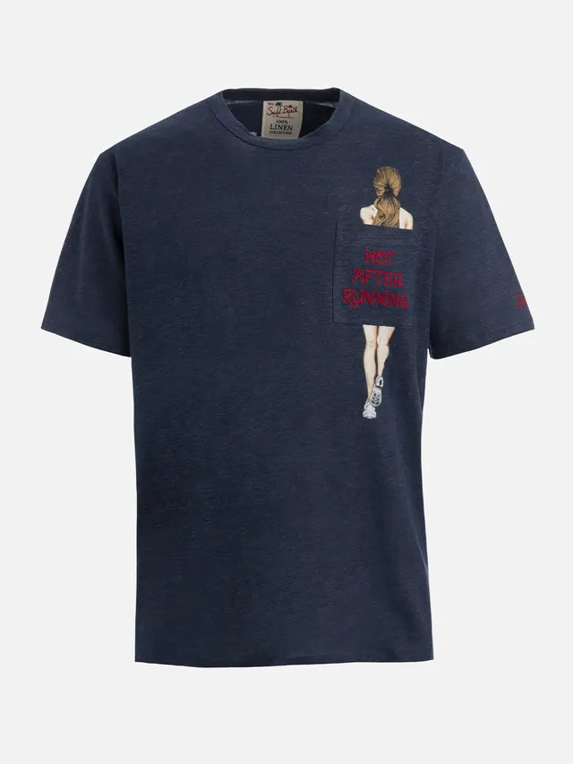 mc2-saint-barth-t-shirt-uomo-ecstasea-in-lino-jersey-blu-con-stampa-e-ricamo image 1
