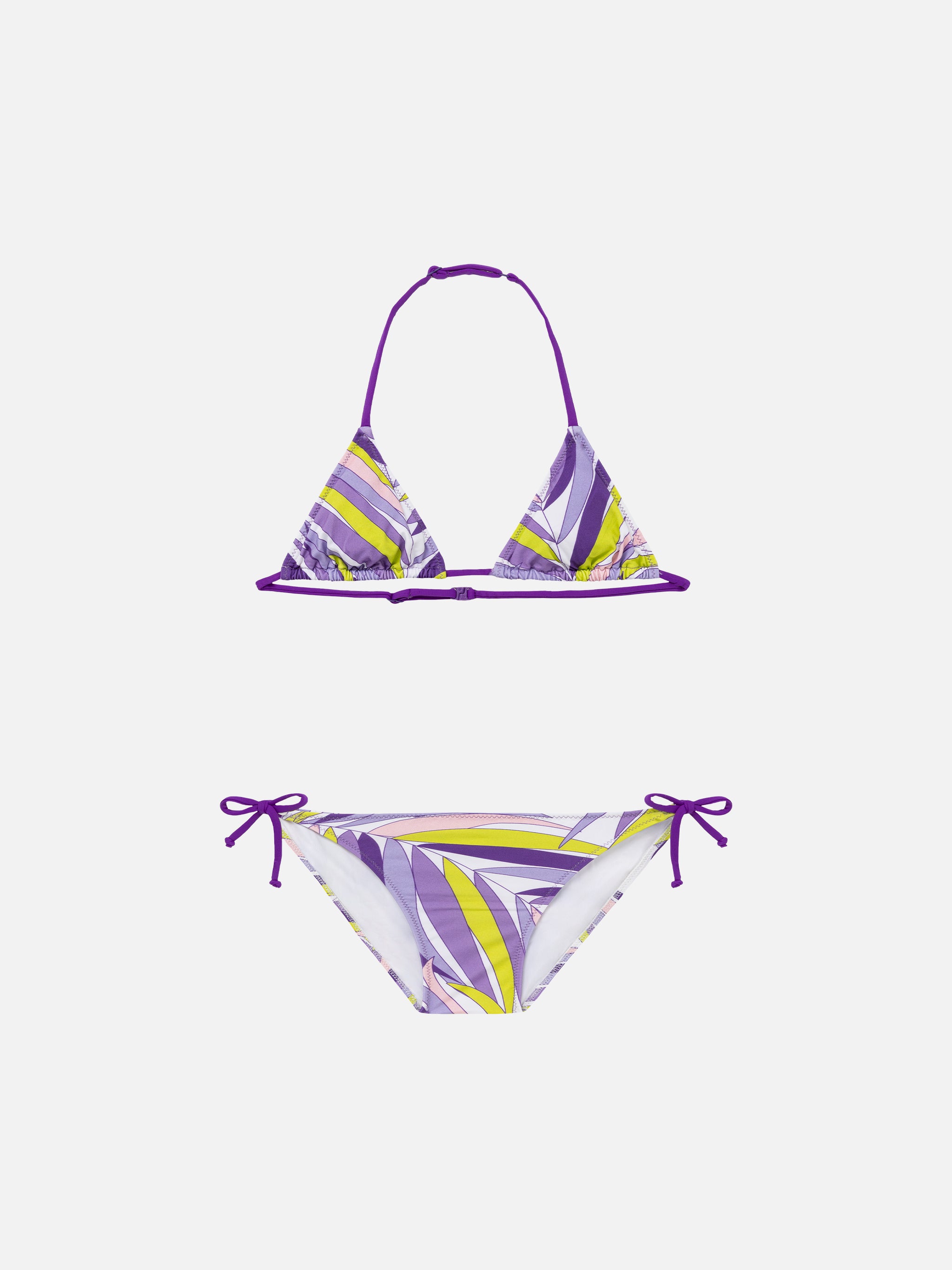 mc2-saint-barth-leah-bikini-bambina-triangolo-foglie-di-palma-rosa image 1