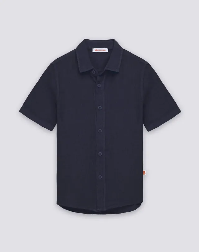 sundek-goldenwave-camicia-bambino-manica-corta-in-lino-tinto-capo image 1