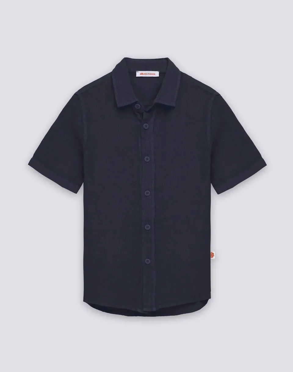 sundek-goldenwave-camicia-bambino-manica-corta-in-lino-tinto-capo image 1