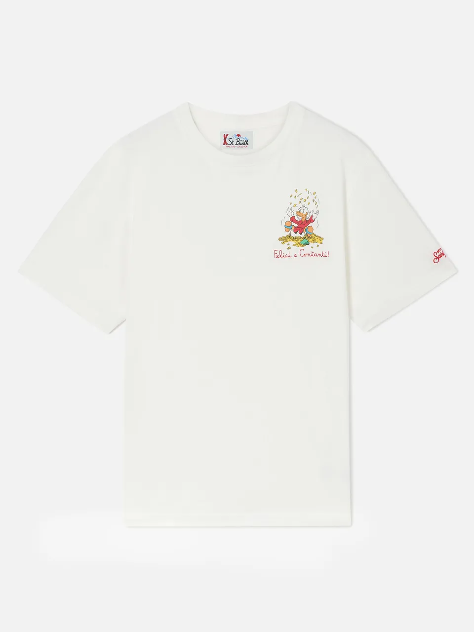 mc2-saint-barth-arnott-t-shirt-uomo-bianca-paperon-de-paperoni-felici-e-contanti image 1