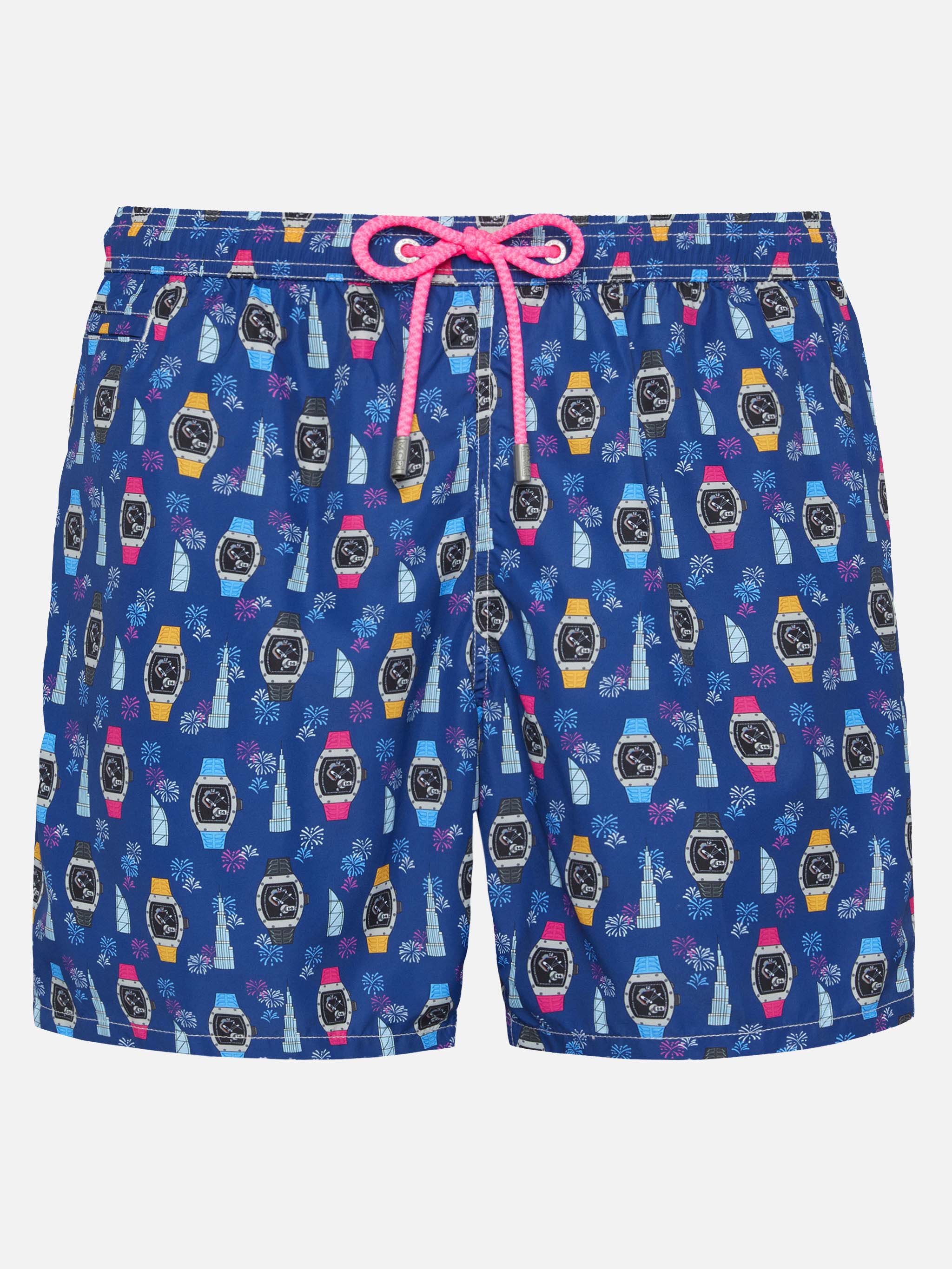 mc2-saint-barth-lighting-costume-mare-uomo-blu-navy-stampa-orologi image 1