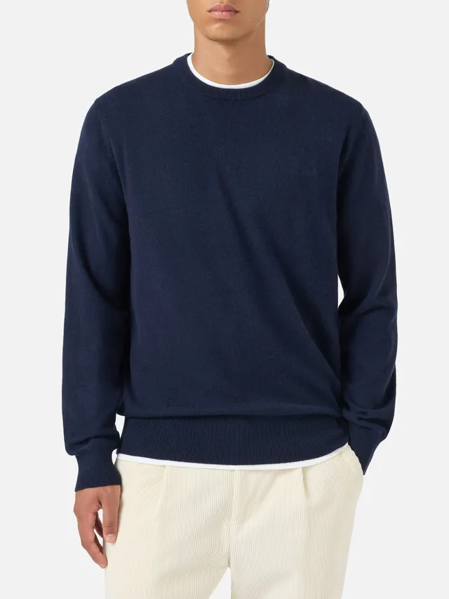 mc2-saint-barth-regent-maglione-girocollo-uomo-blu-navy-in-misto-cashmere image 1