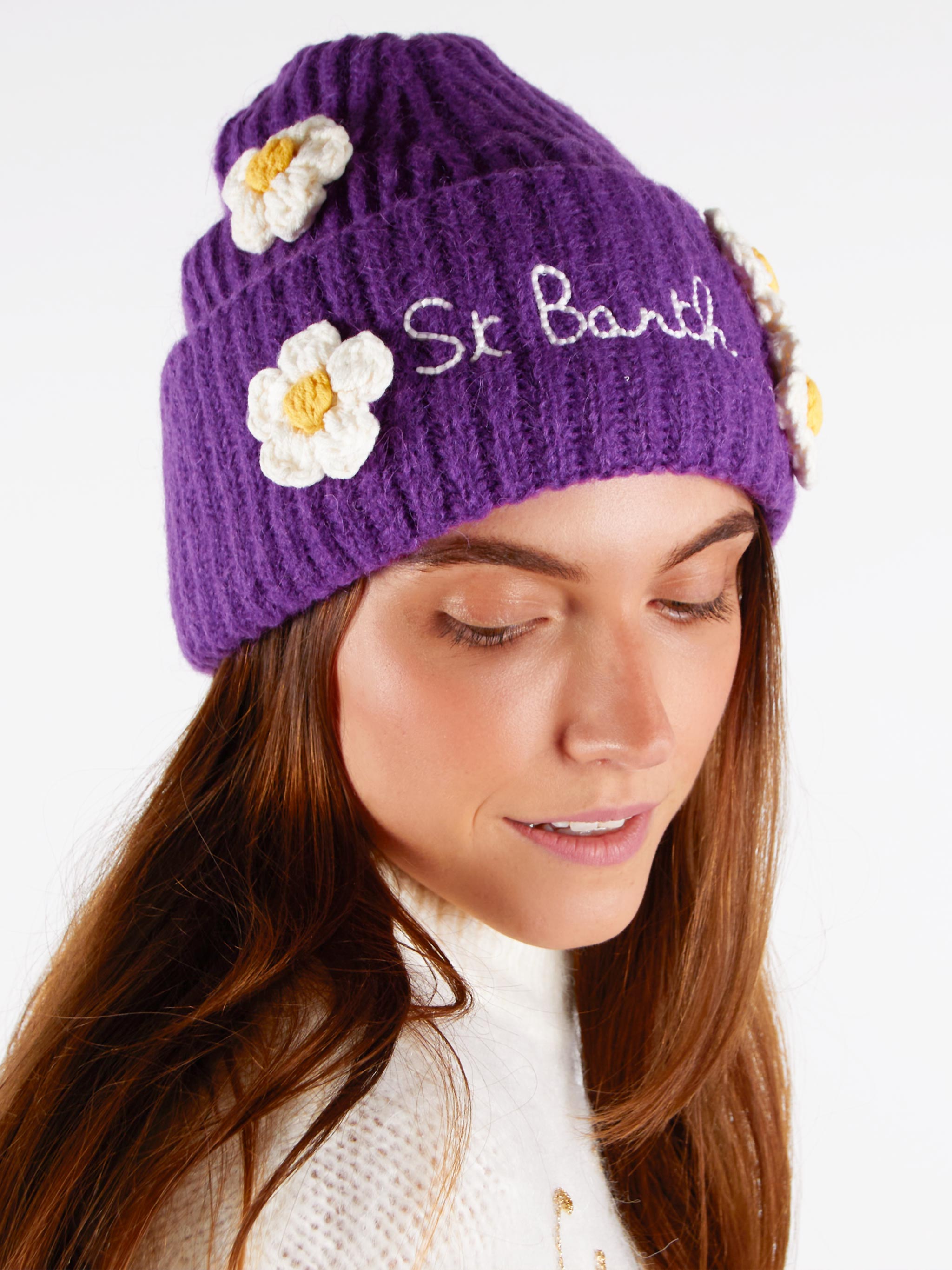 mc2-saint-barth-wengen-soft-weng023-berretto-donna-viola-con-margherite image 4