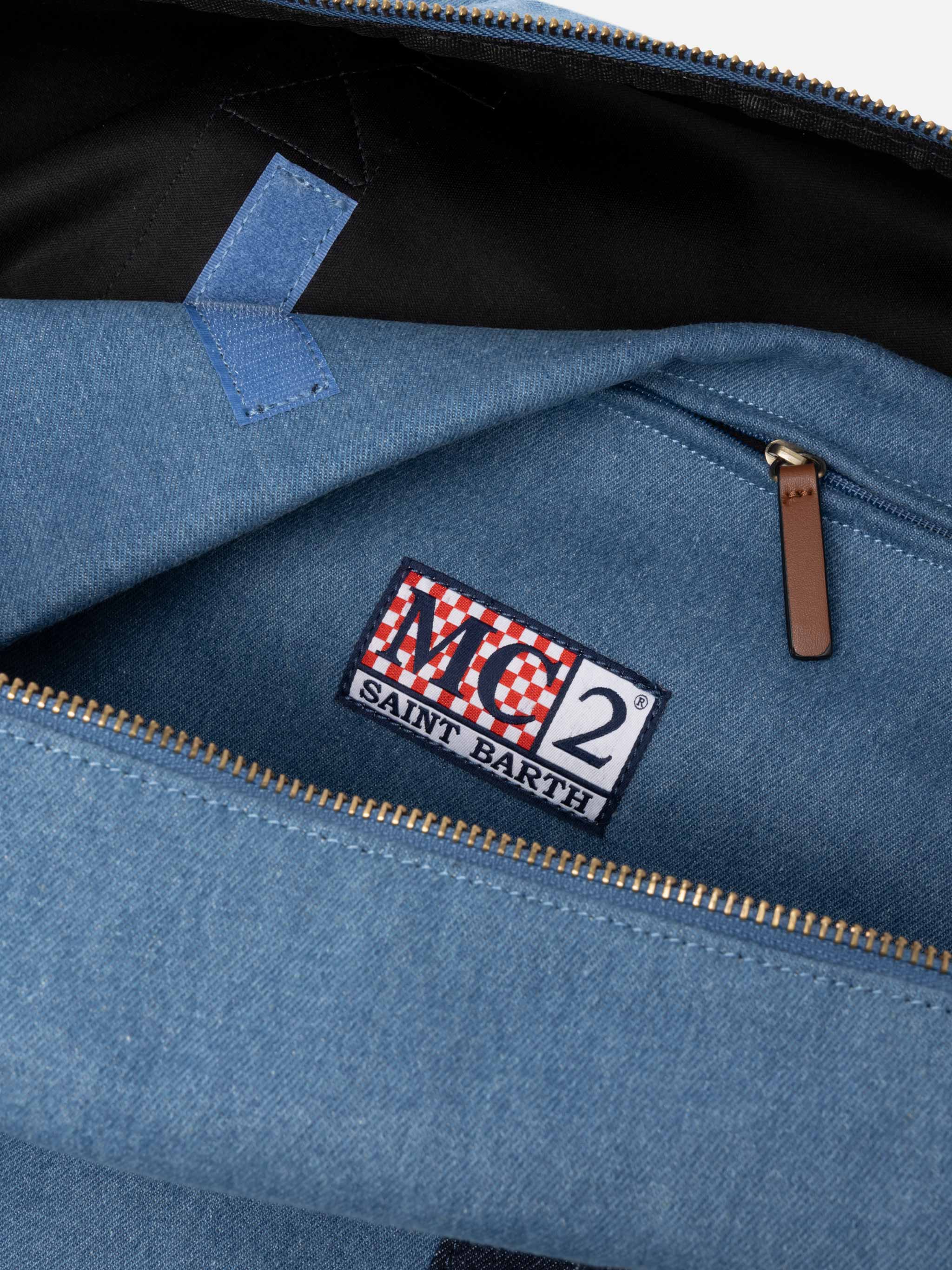 mc2-saint-barth-travel-duffel-bag-borsone-viaggio-denim-righe-con-pelle image 7