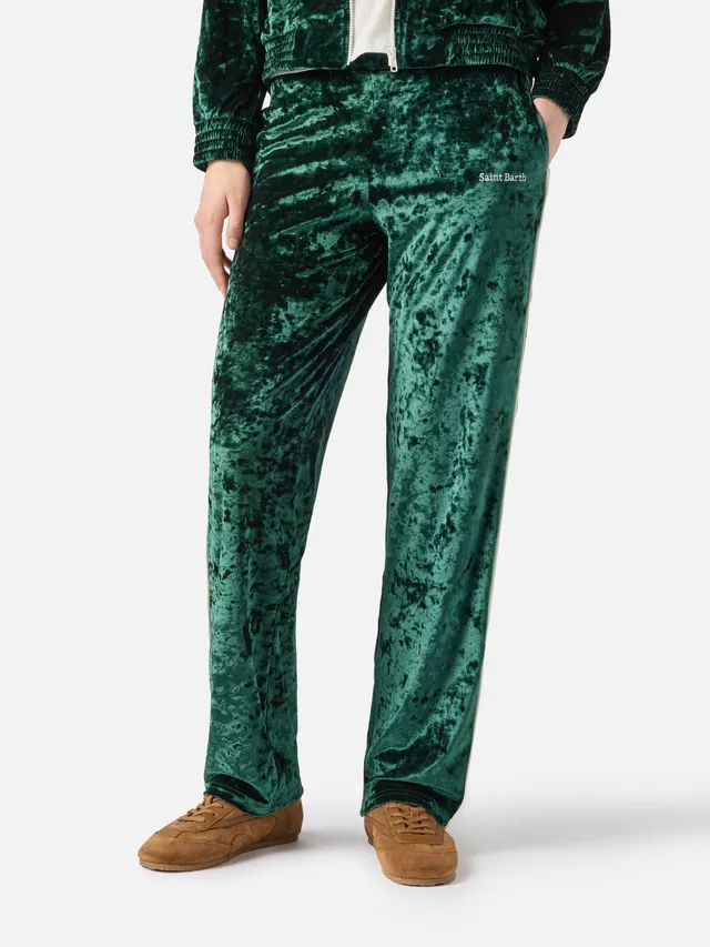 mc2-saint-barth-yvonne-pantaloni-donna-in-ciniglia-verde image 1