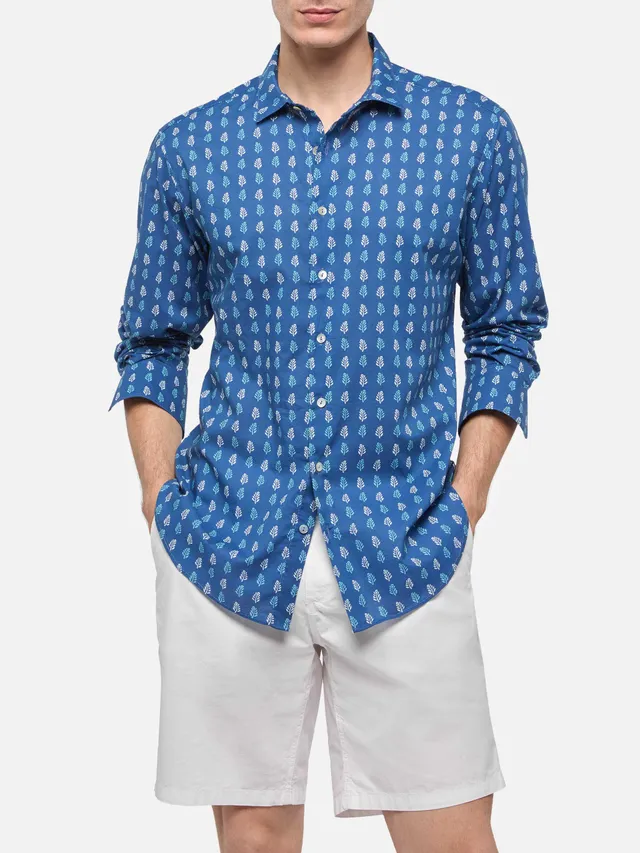 mc2-saint-barth-camicia-sikelia-uomo-in-mussola-di-cotone-blu-stampa-batik image 1
