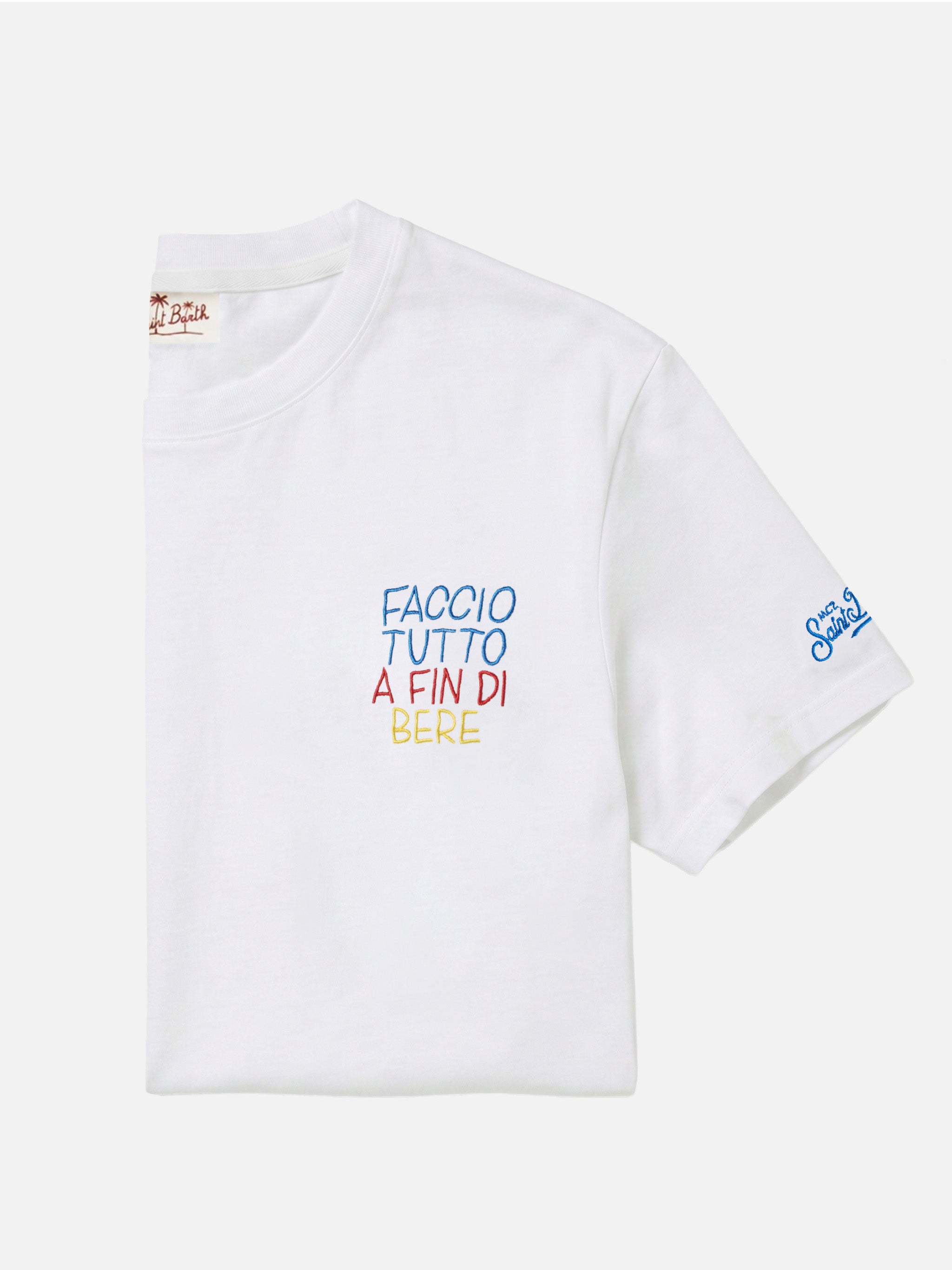 mc2-saint-barth-t-shirt-portofino-bianca-uomo-faccio-tutto-a-fin-di-bere-special image 1