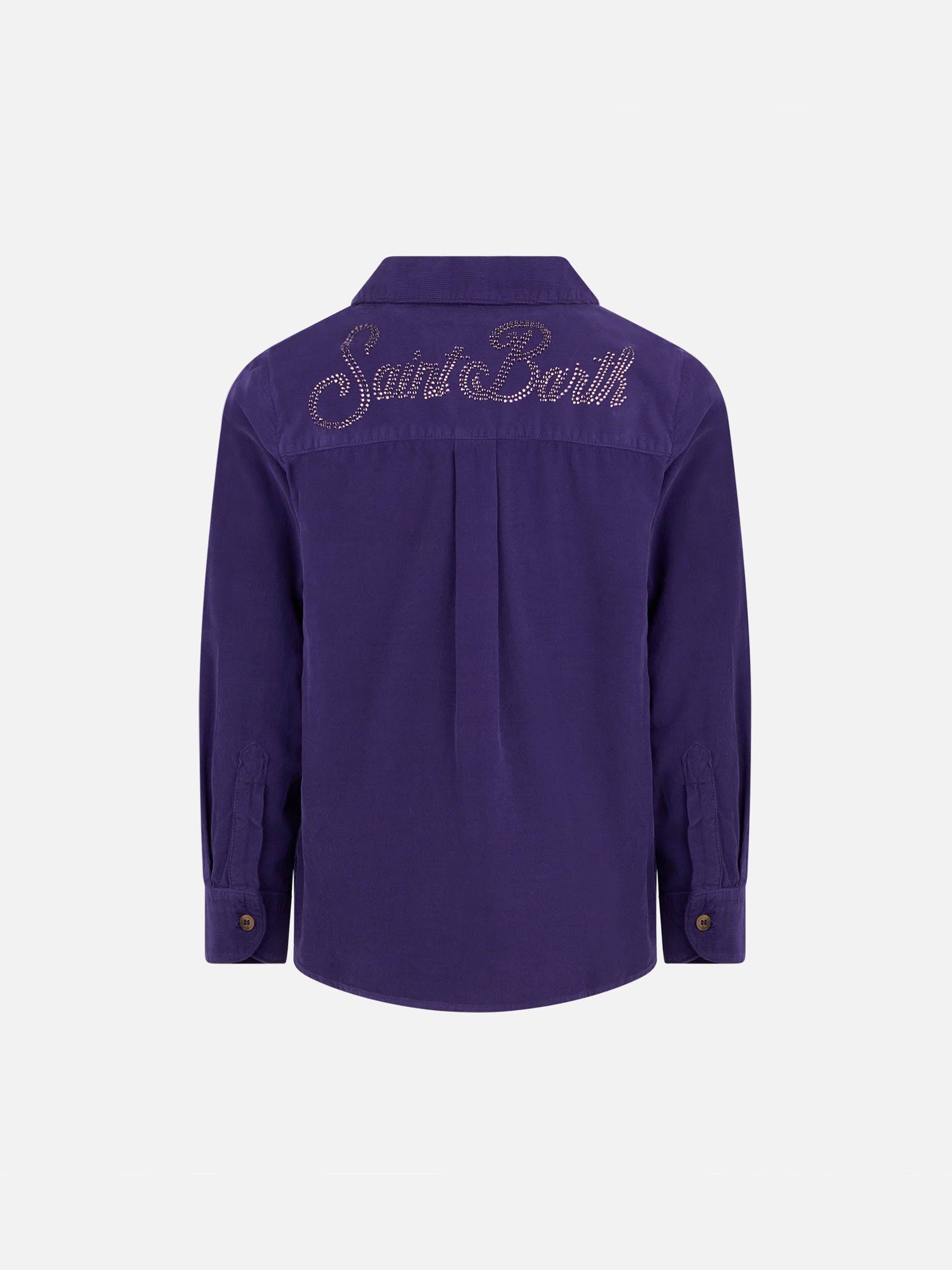 mc2-saint-barth-sovracamicia-bambina-velluto-viola-stampa-strass-saint-barth-ove image 2