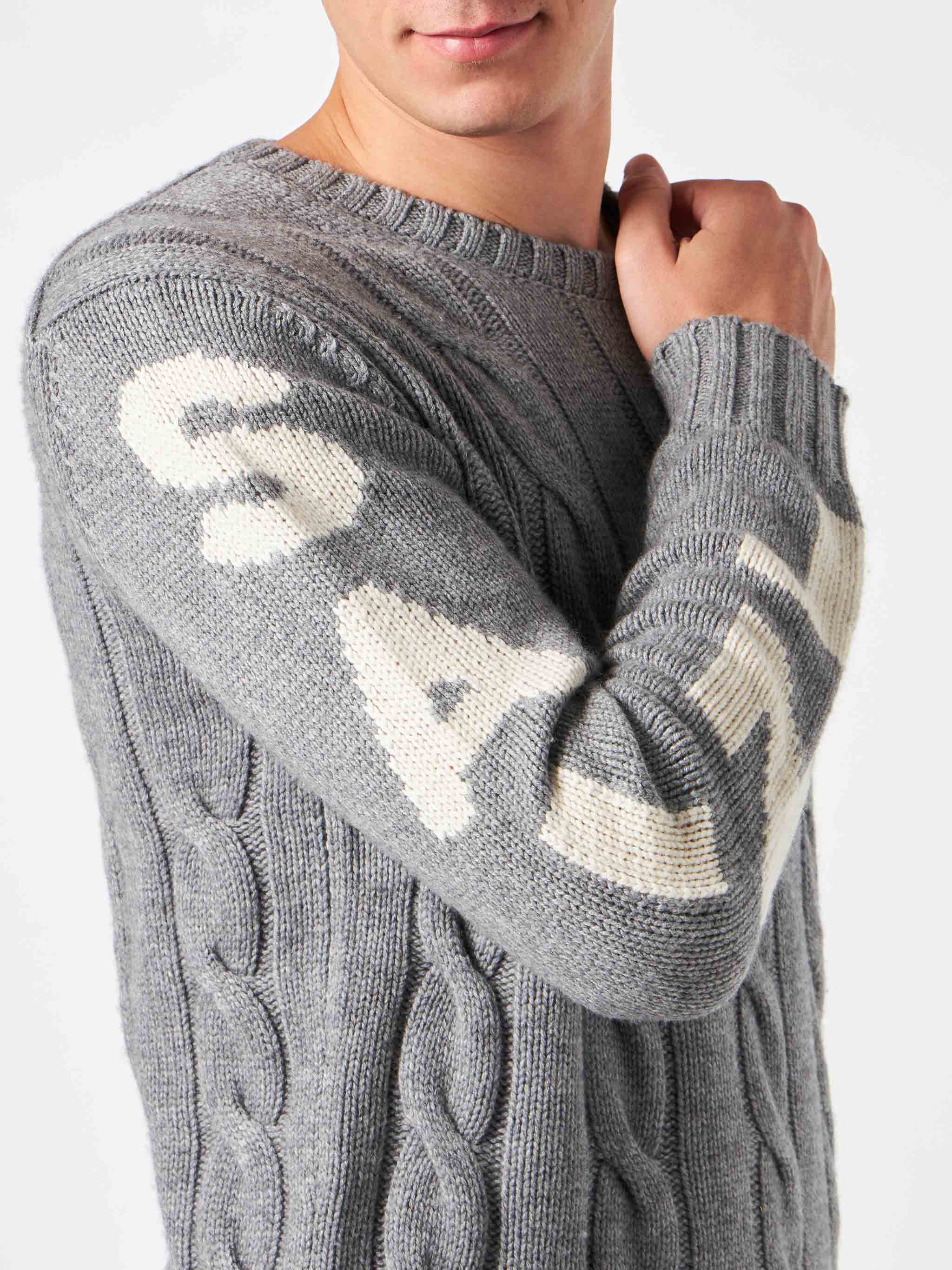 mc2-saint-barth-maglia-bergen-uomo-a-trecce-grigio-melange image 2