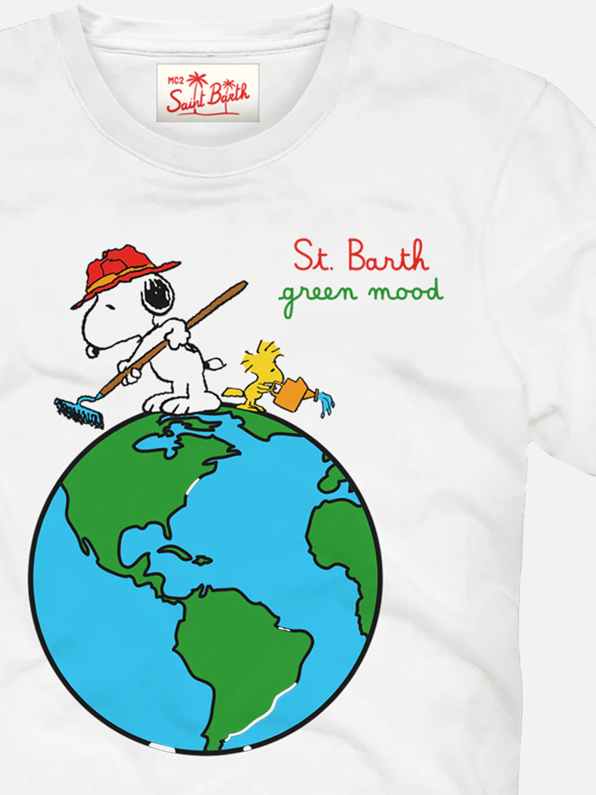mc2-saint-barth-t-shirt-bambino-snoopy-peanuts-special-edition-in-cotone-bianco image 2