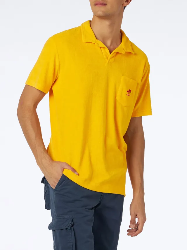 mc2-saint-barth-powel-polo-uomo-in-spugna-gialla image 1
