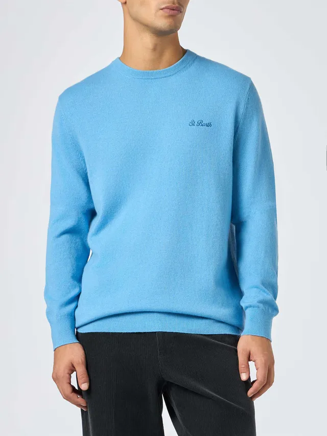 mc2-saint-barth-maglione-girocollo-regent-uomo-misto-cashmere-blu-polvere image 1