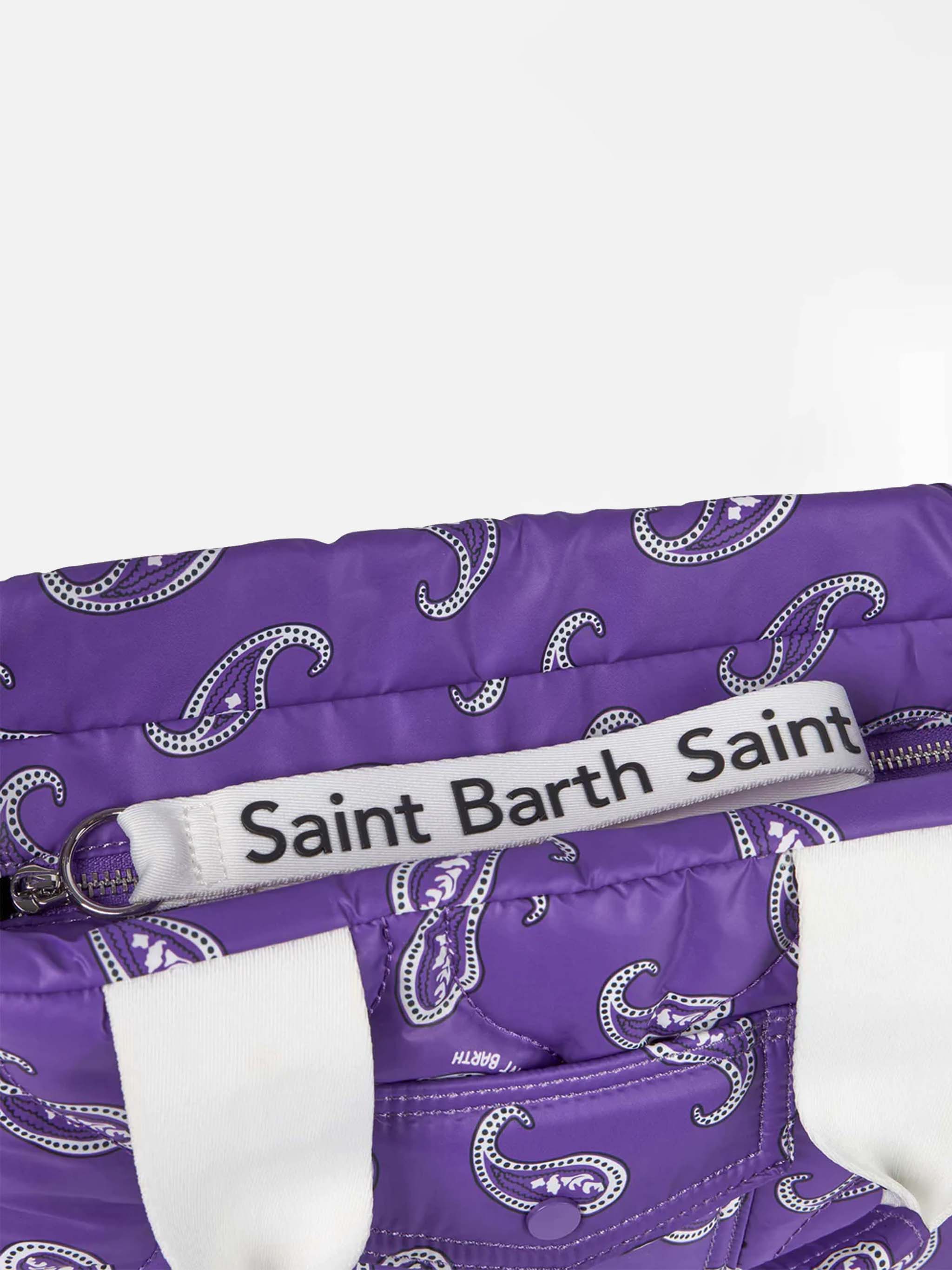 mc2-saint-barth-puffer-bag-borsa-imbottita-viola-stampa-paisley-con-tracolla image 3