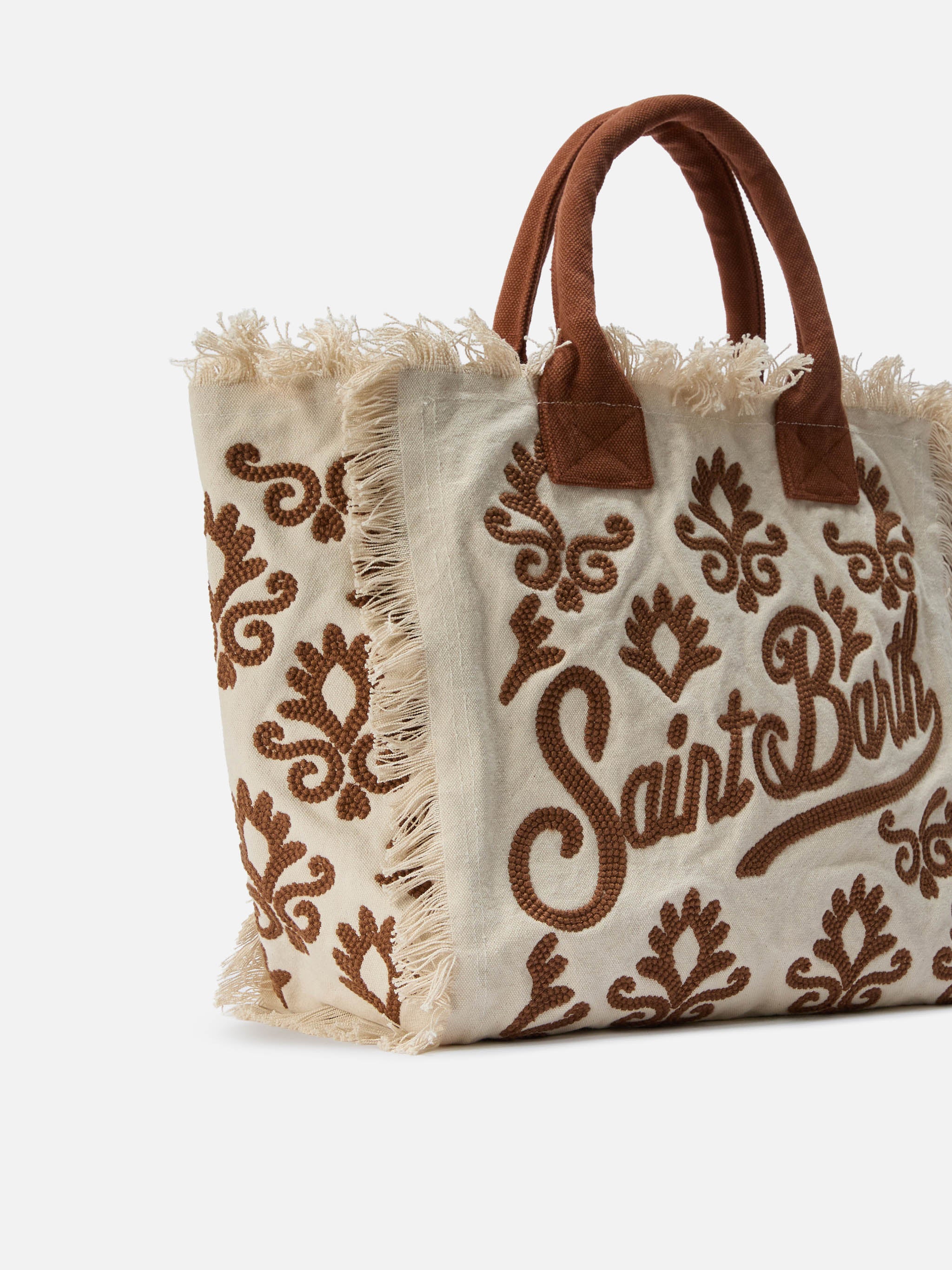 mc2-saint-barth-borsa-vanity-regular-in-canvas-con-ricamo-lily-tufting-marrone image 3