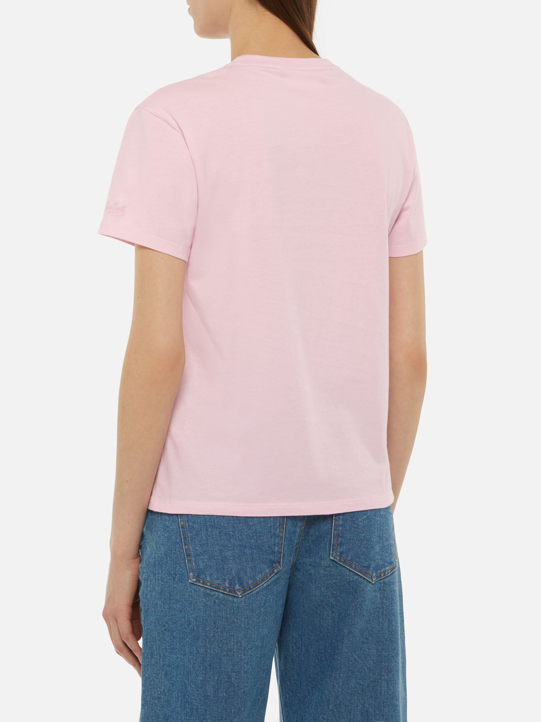 mc2-saint-barth-emilie-t-shirt-da-donna-in-cotone-rosa-con-ricamo-mare-male-e-lo image 3