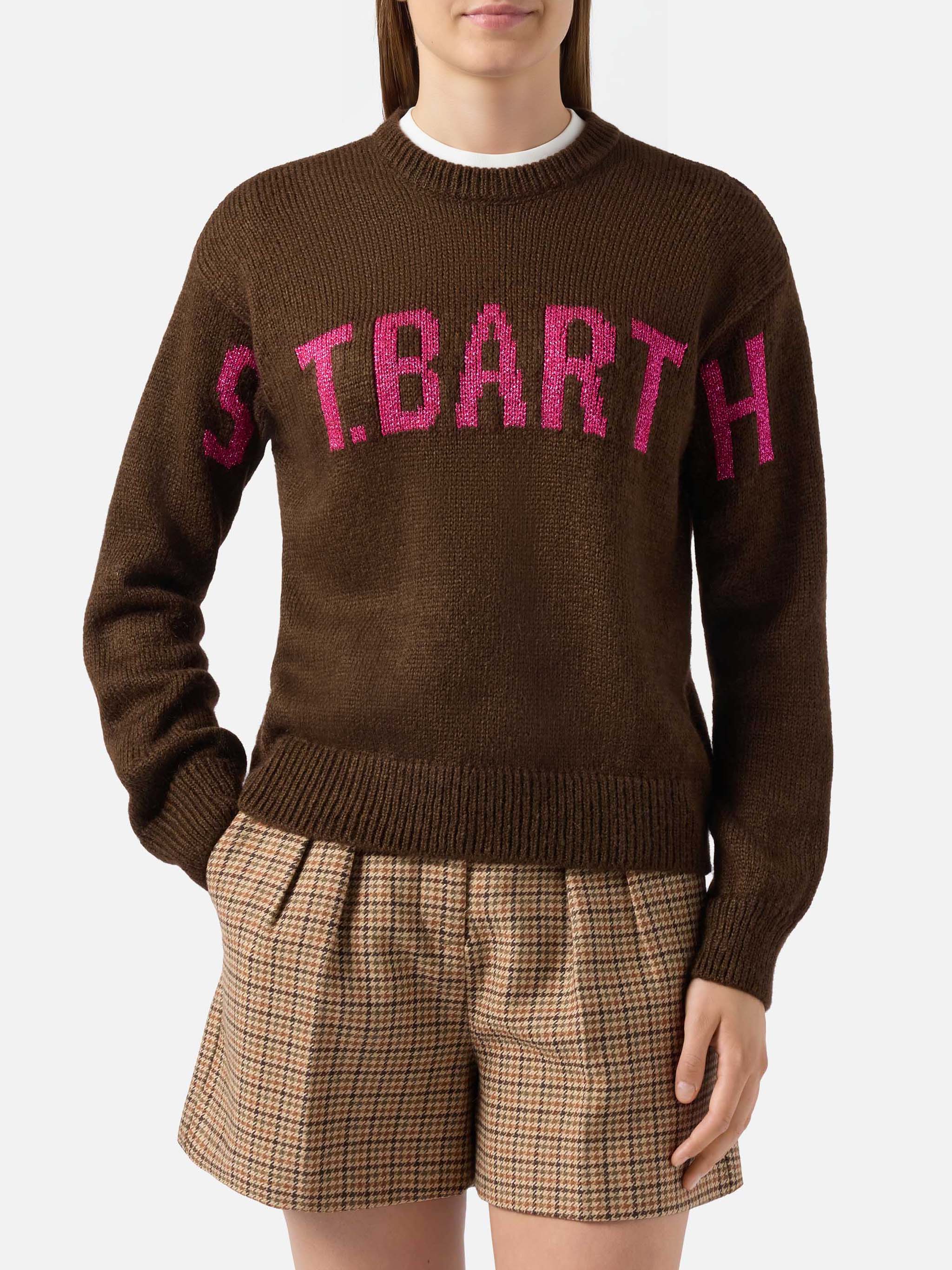 mc2-saint-barth-maglione-danya-in-misto-alpaca-marrone-con-jacquard-st-barth image 1