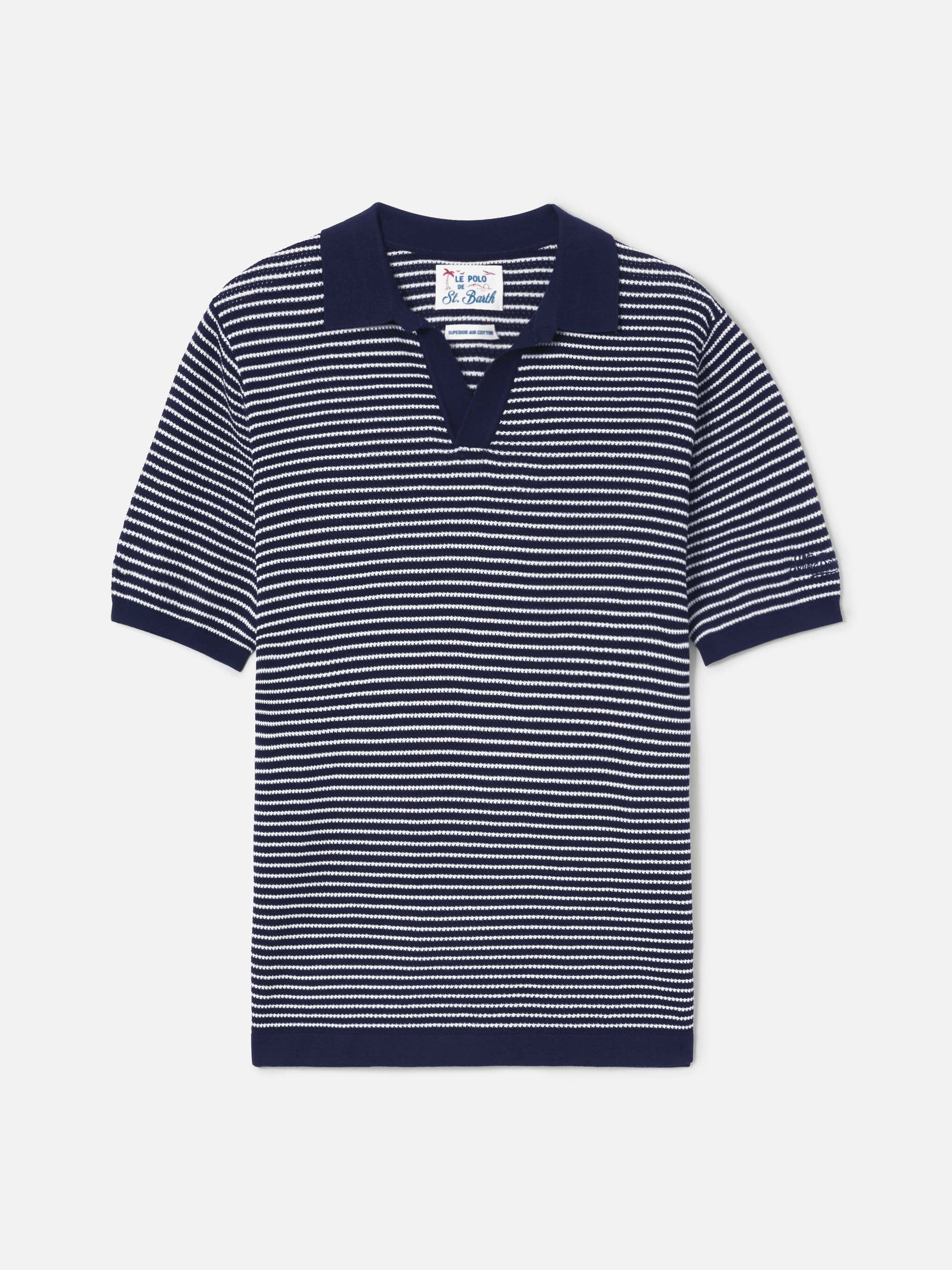 mc2-saint-barth-polo-sloan-in-cotone-pregiato-high-twist-a-righe-bianche-e-blu-u image 5
