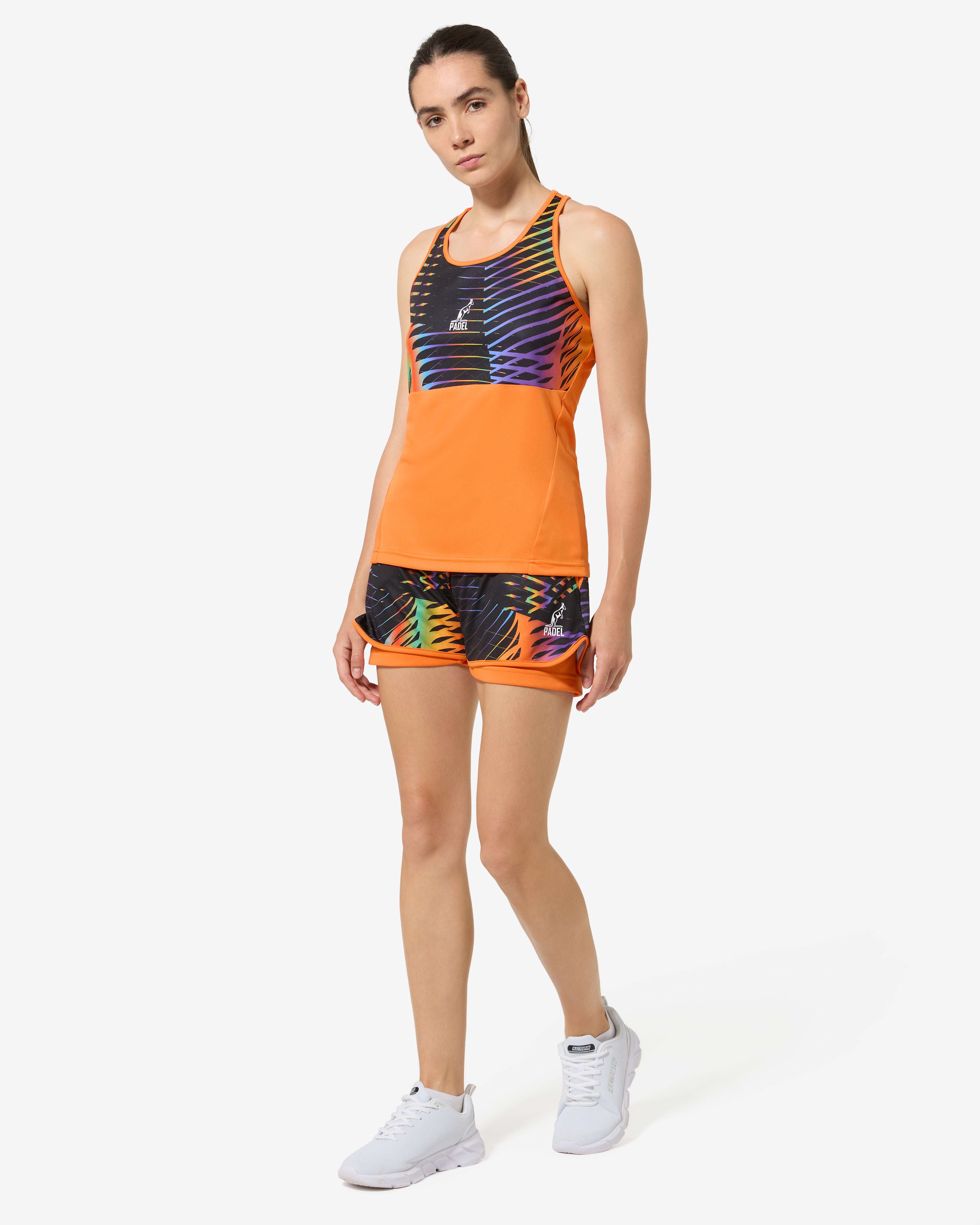 australian-chaos-short-short-padel-arancio-con-sottopantaloncino image 2