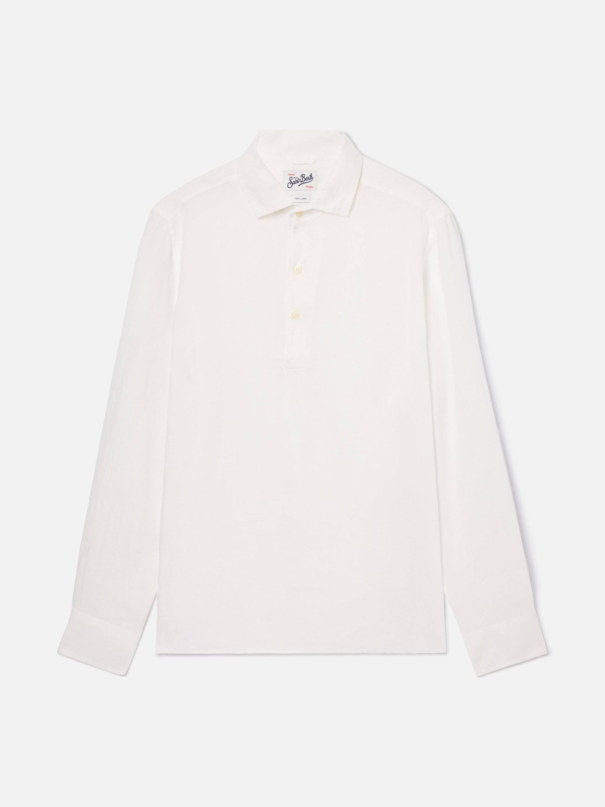 mc2-saint-barth-raphael-polo-uomo-maniche-lunghe-lino-bianco image 4
