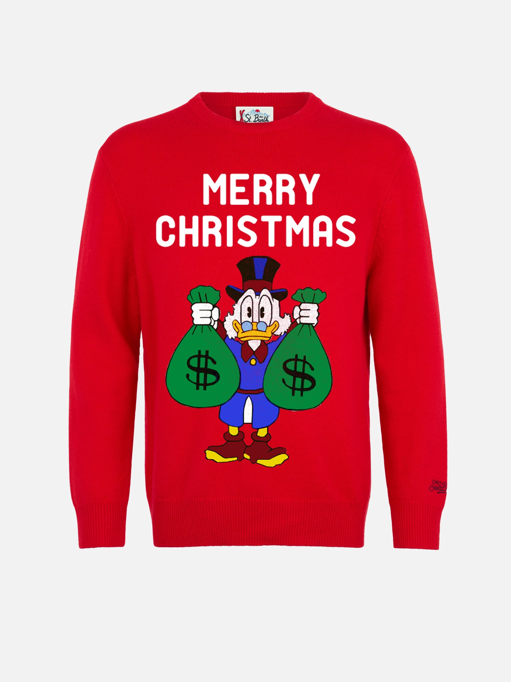 mc2-saint-barth-maglione-heron-uomo-jacquard-zio-paperone-merry-christmas-rosso- image 4