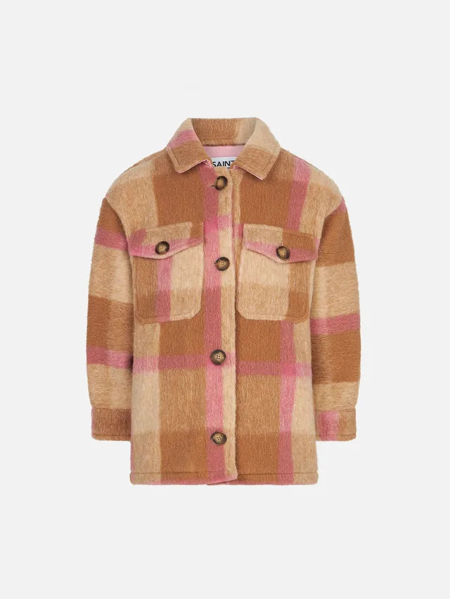 mc2-saint-barth-sikelia-sovracamicia-bambina-tartan-bianca-frange-oversize image 1