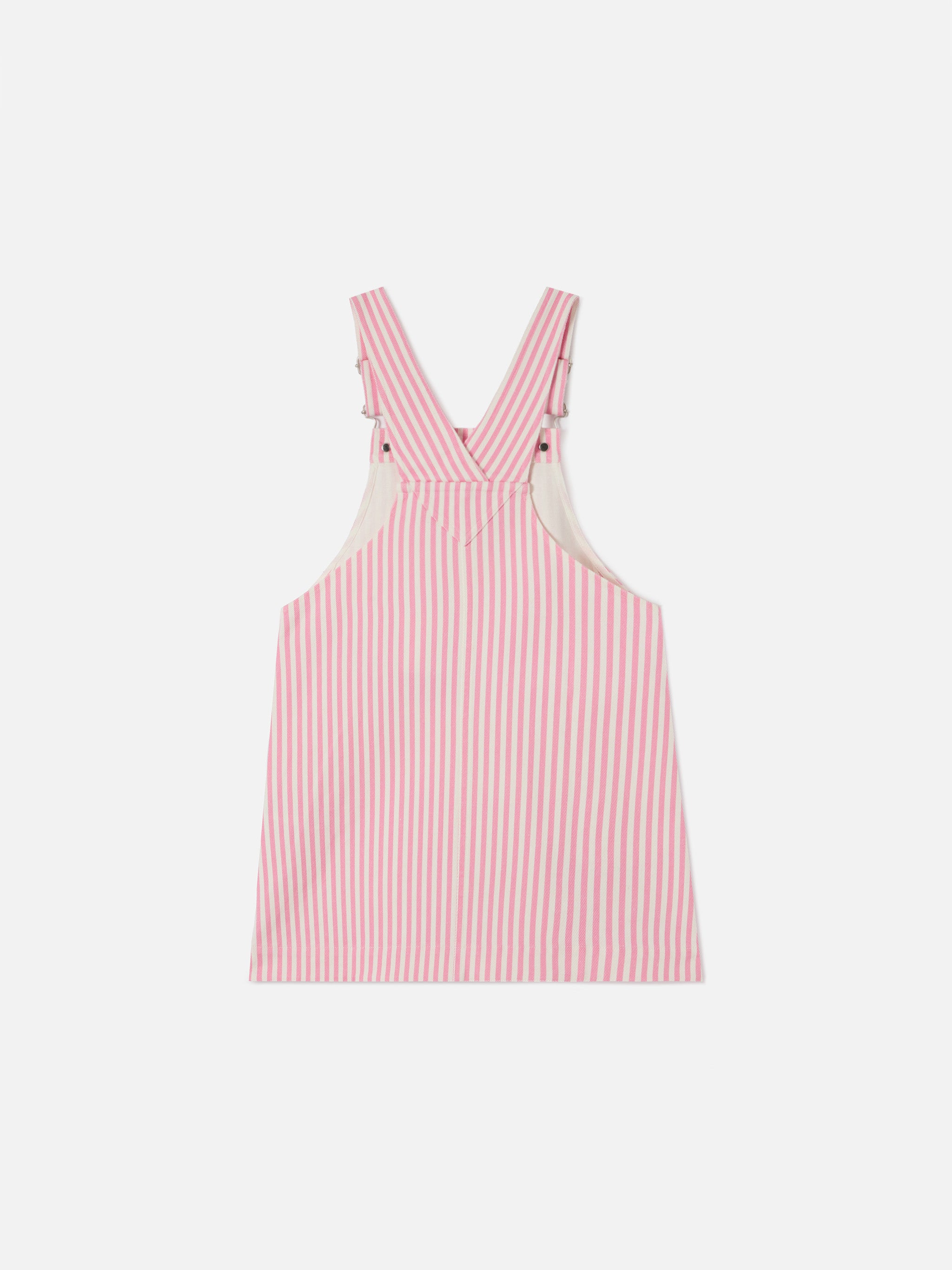 mc2-saint-barth-tecla-jr-vestito-salopette-bambina-denim-rigato-rosa image 4