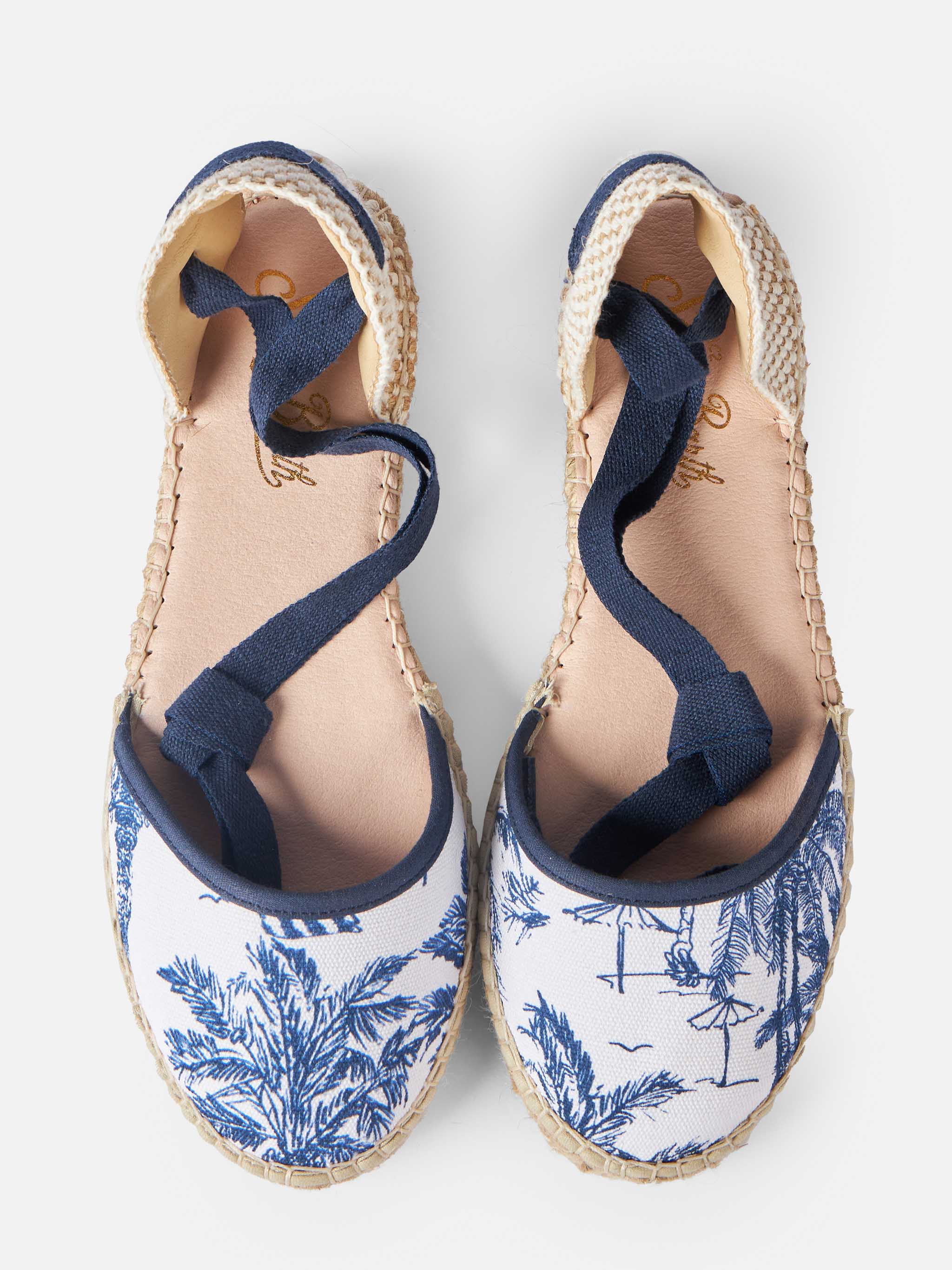 mc2-saint-barth-soe0007-espadrillas-piatte-toile-de-jouy-con-laccio-blu image 2