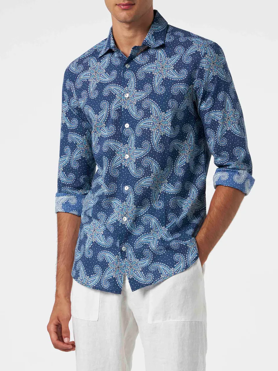 mc2-saint-barth-sikelia-camicia-uomo-mussola-cotone-paisley-blu image 1